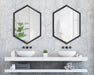 Hexagon Mirror Black 22x31 8