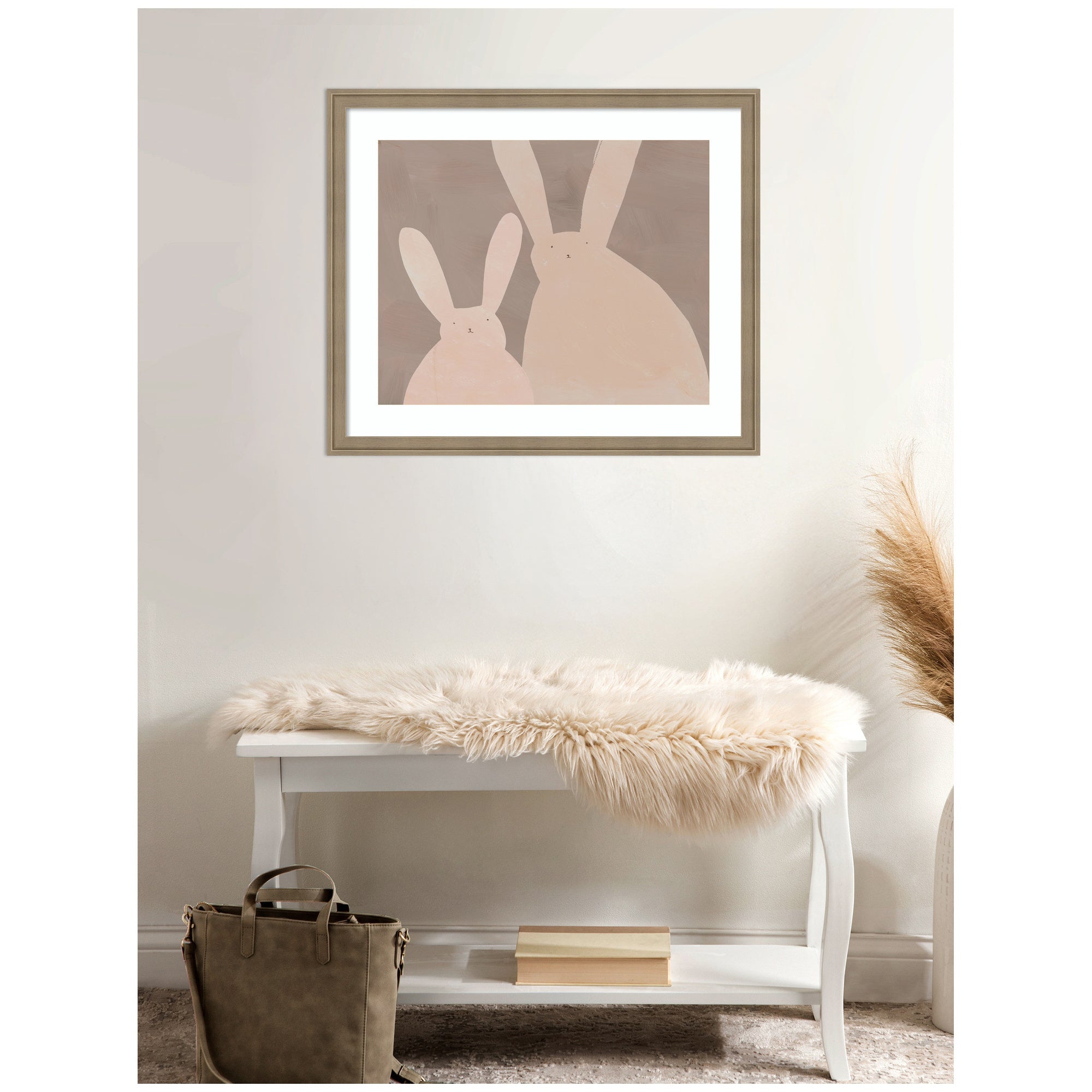 Bunny Mama and Baby by Alicia Abla Framed Wall Art Print