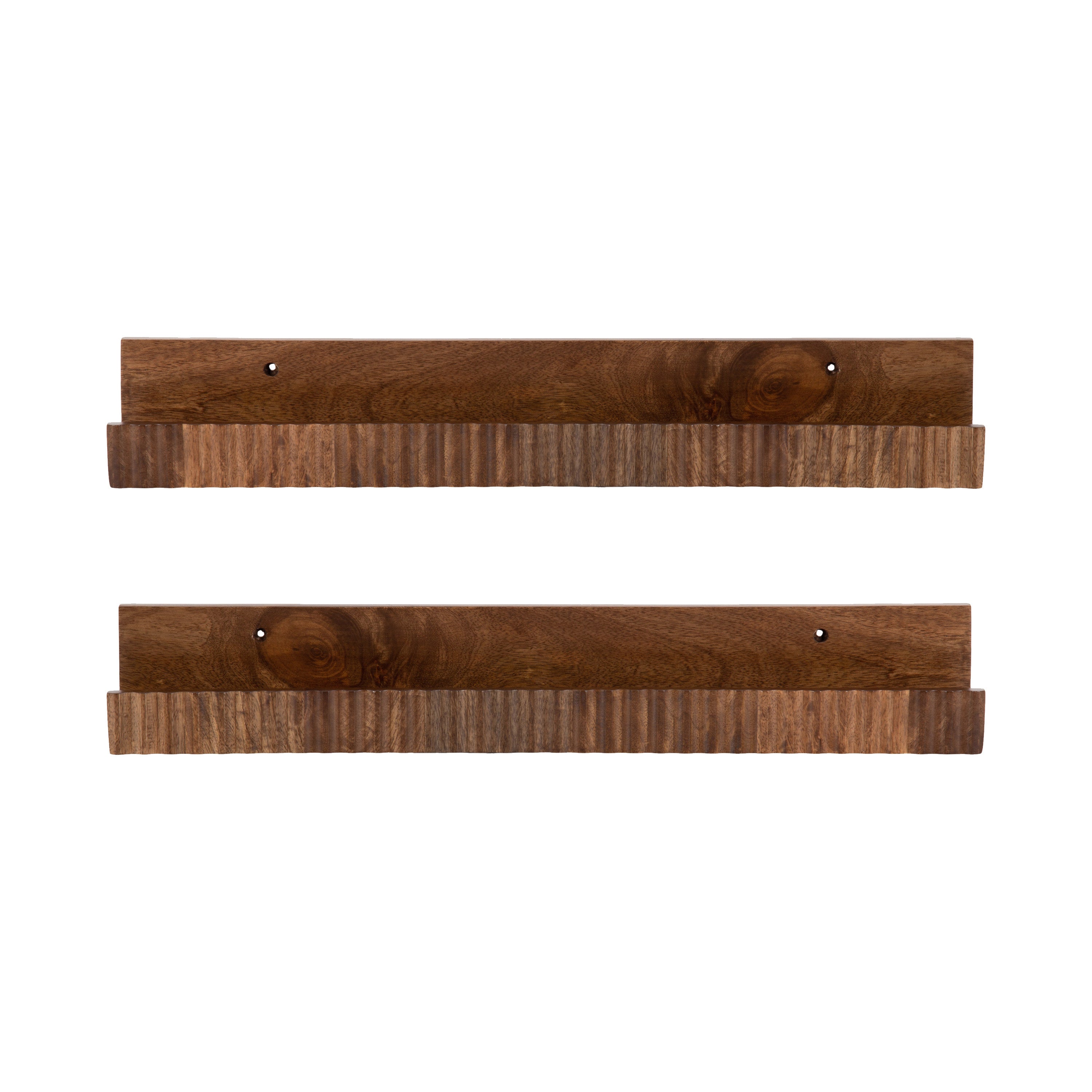 Floating Shelf Walnut Brown 2 Piece 24 Inch 5
