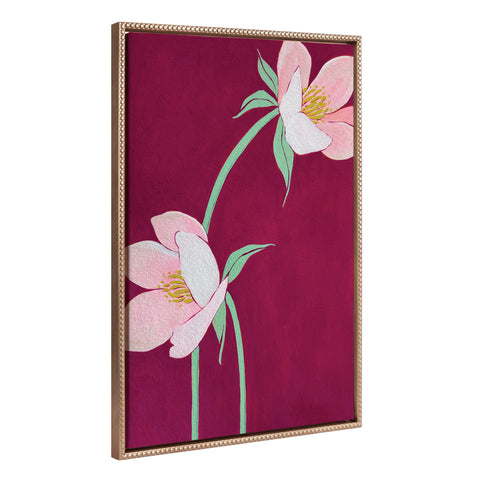 Sylvie Blushing Sisters Framed Canvas by Emma Daisy