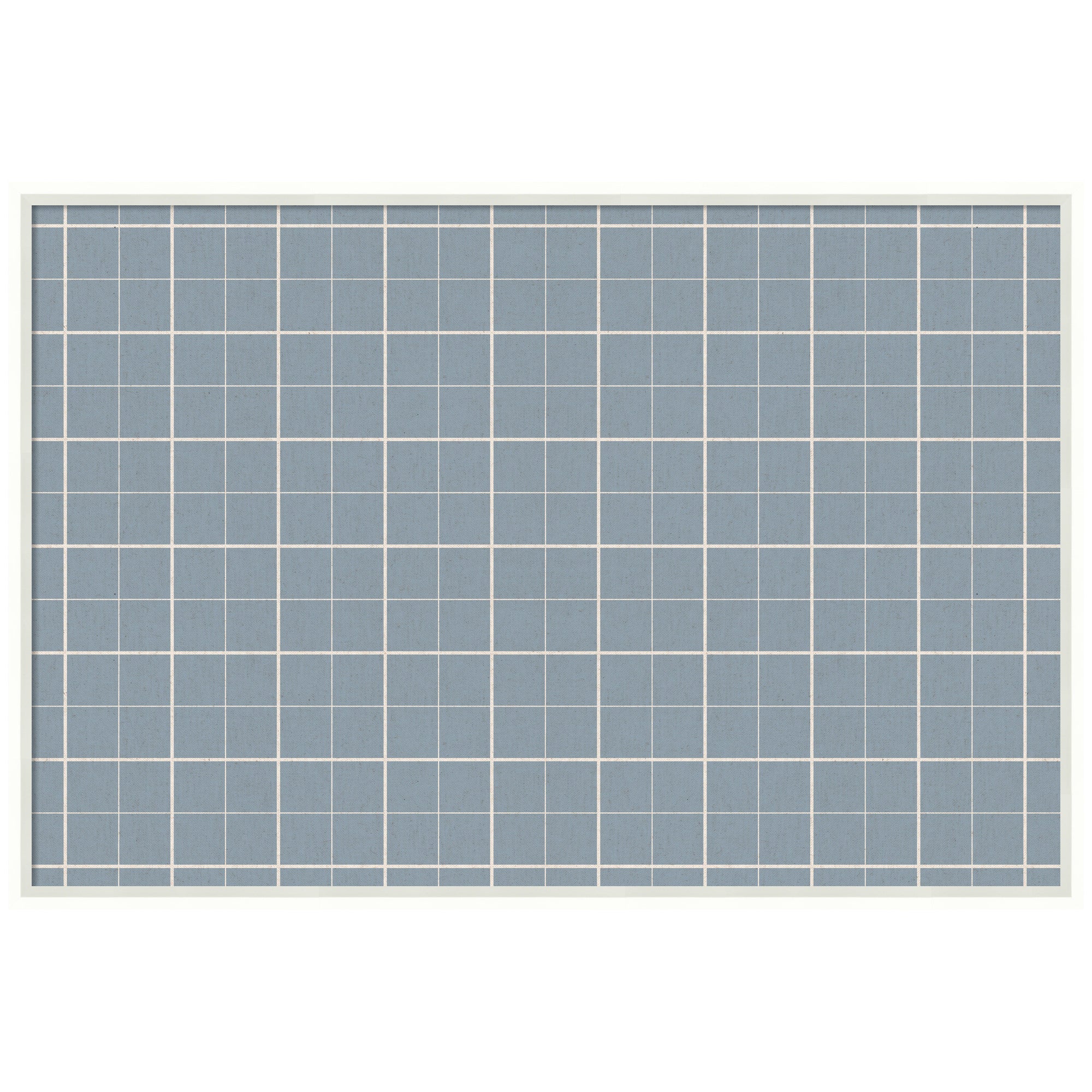 Framed Fabric Pinboard Light Blue Plaid Wall Organization