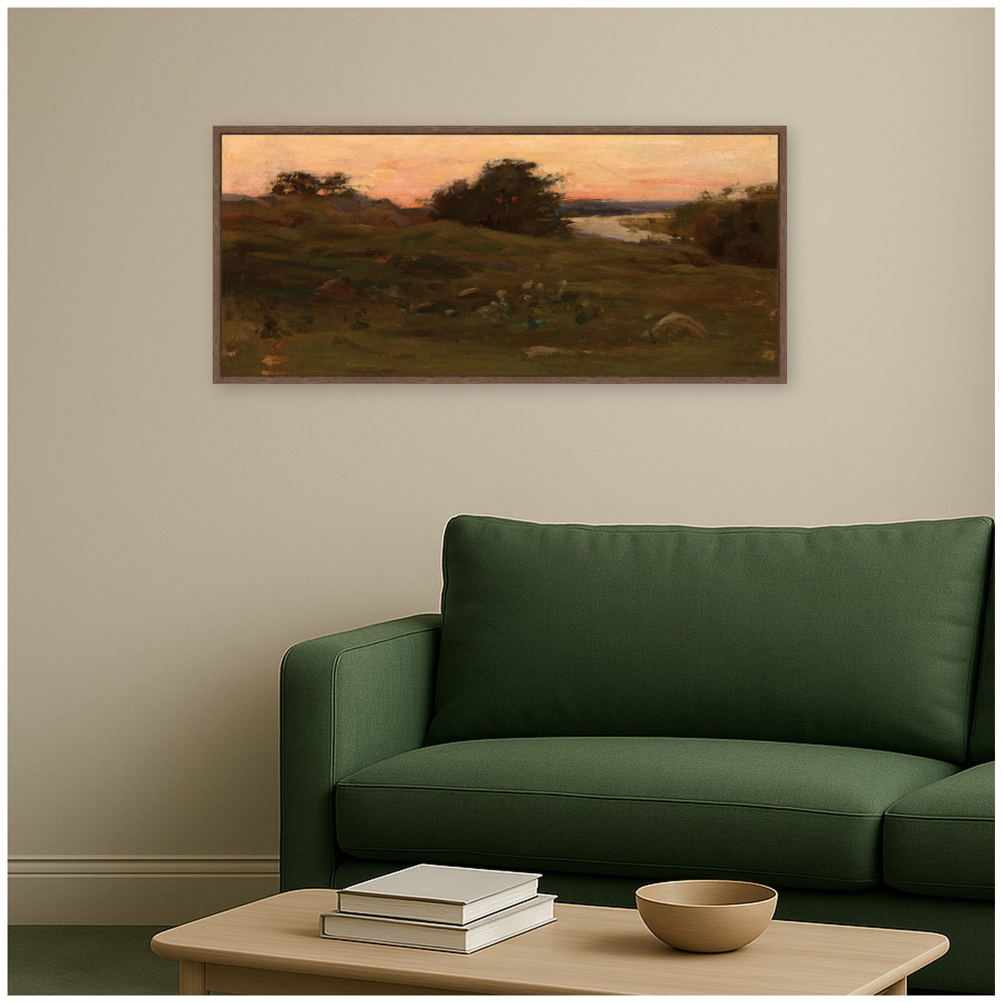 Framed Canvas 40x18 Sylvie Walnut 6