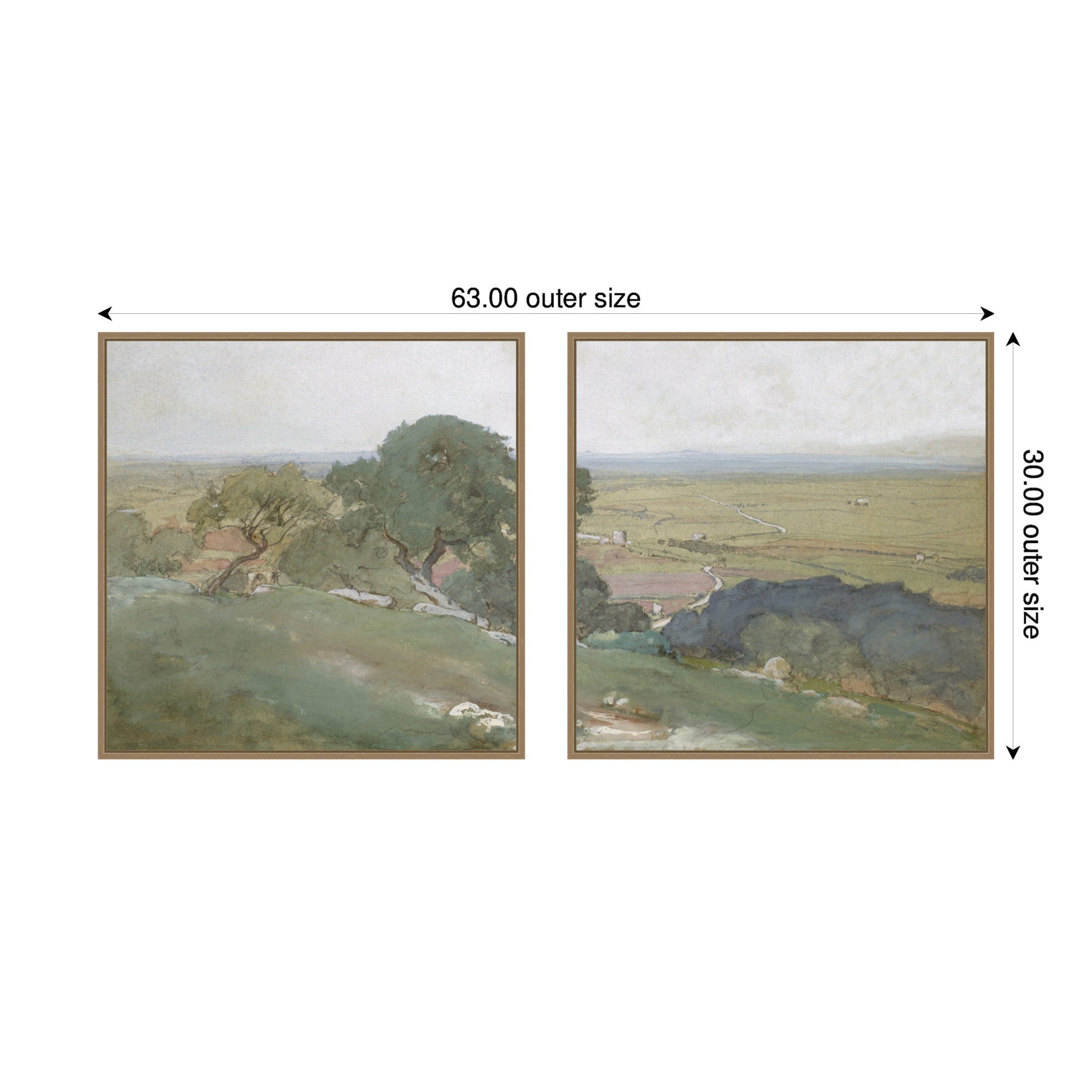 Art Set 2 Piece Set 30x30 Sylvie Dark Gold 2