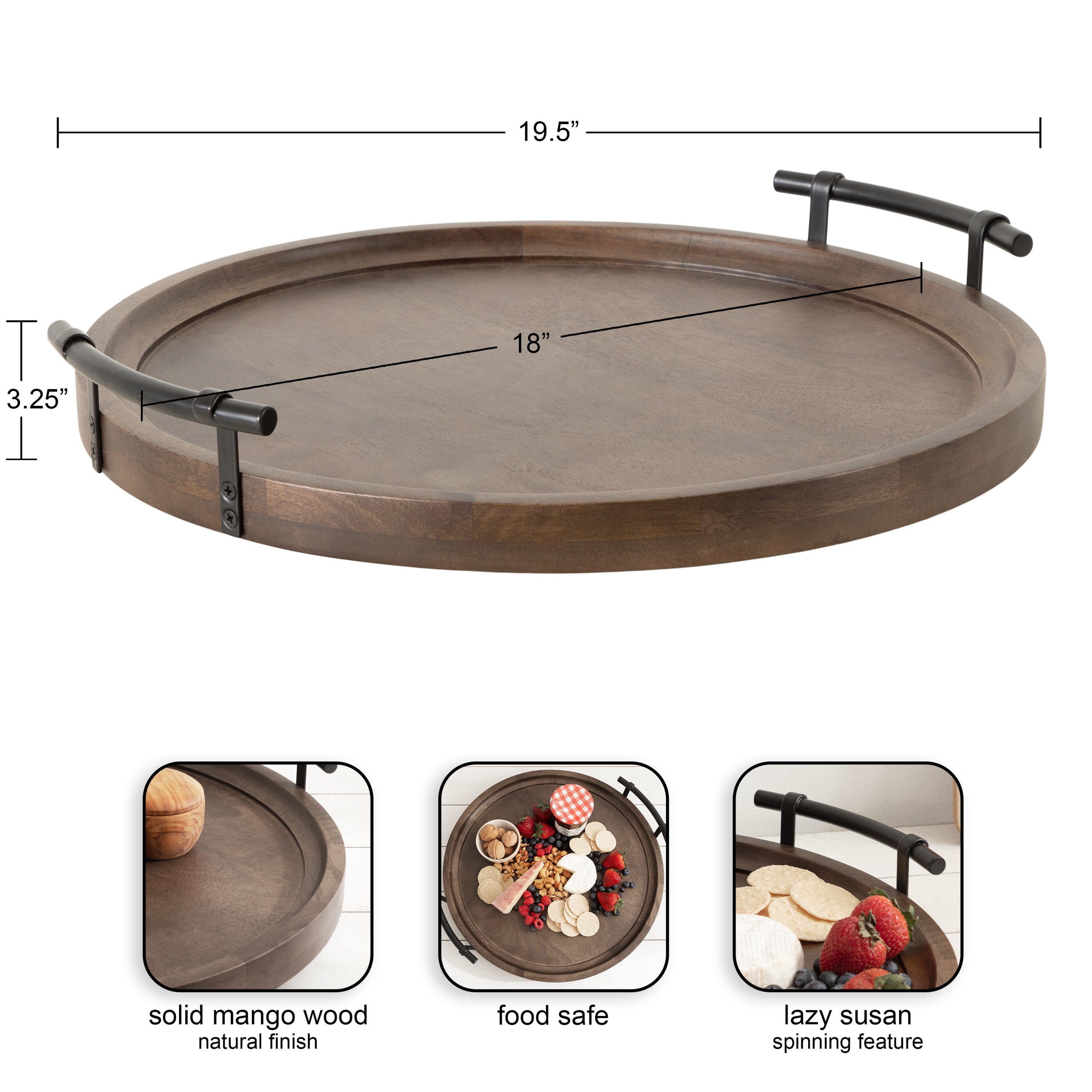 Lazy Susan Brown 20x20 2
