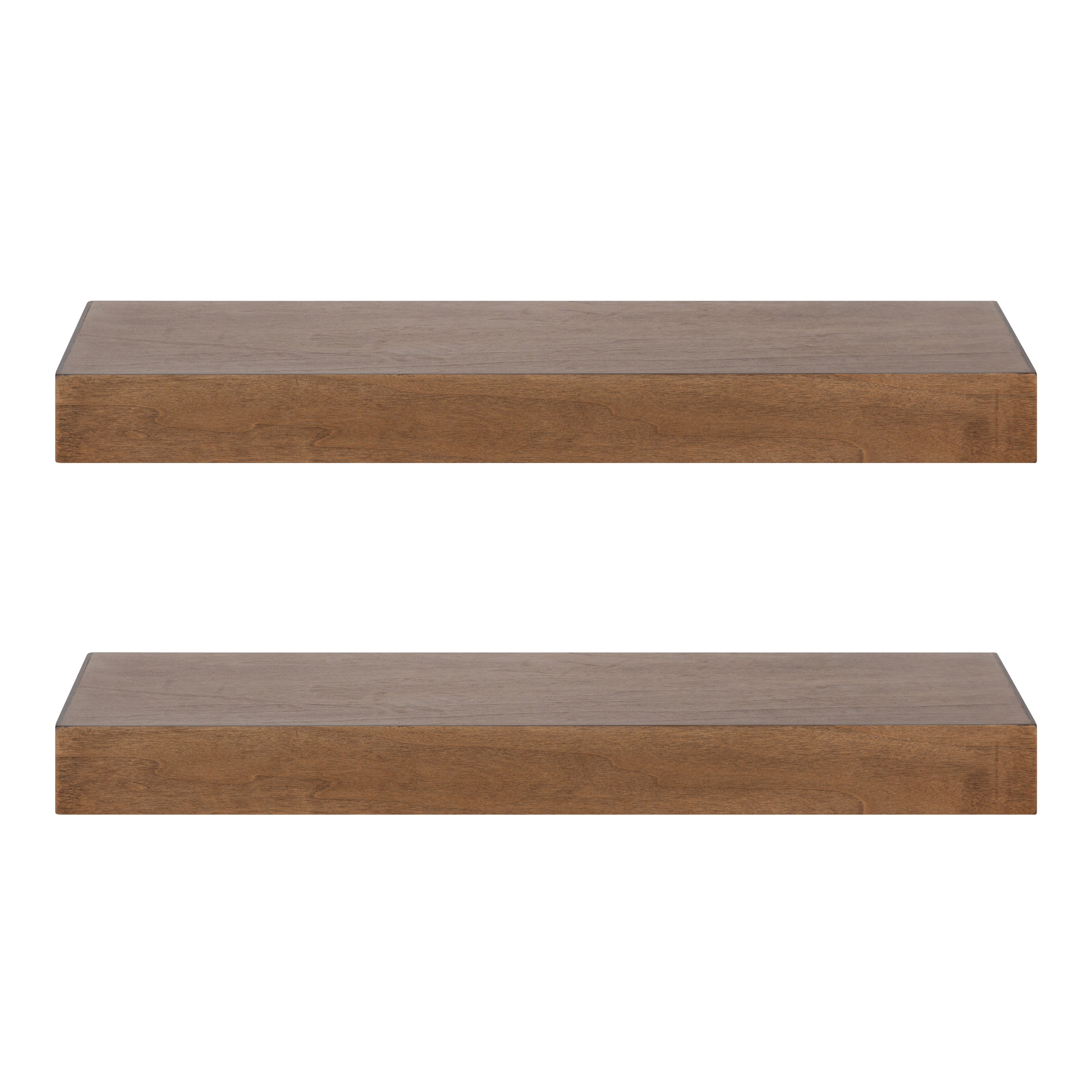 Floating Shelf 2 Piece 24 Inch Rustic Brown 3