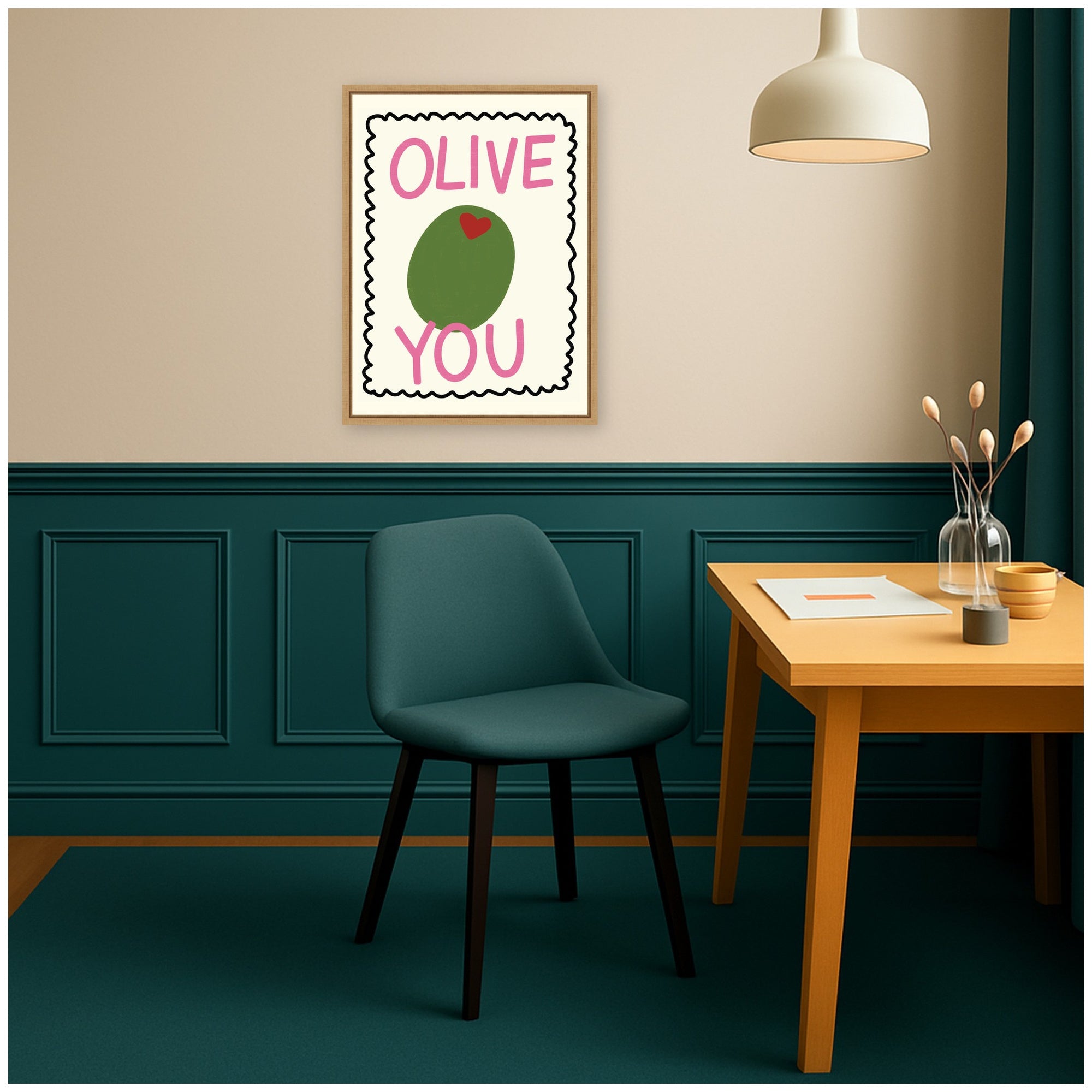 Olive You by Megan Ryan Framed Canvas Wall Art Print