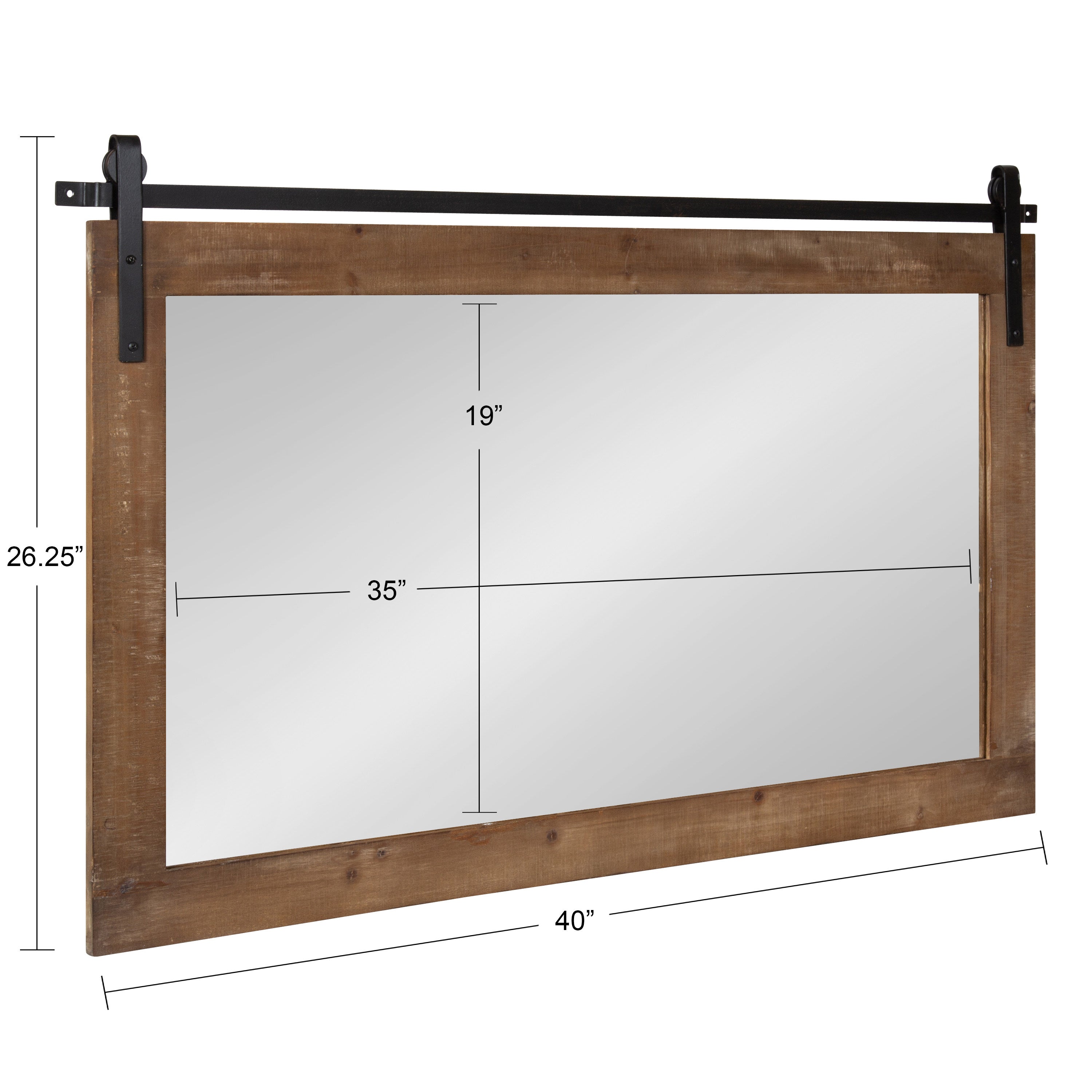 Rectangle Mirror Rustic Brown 40x26 5