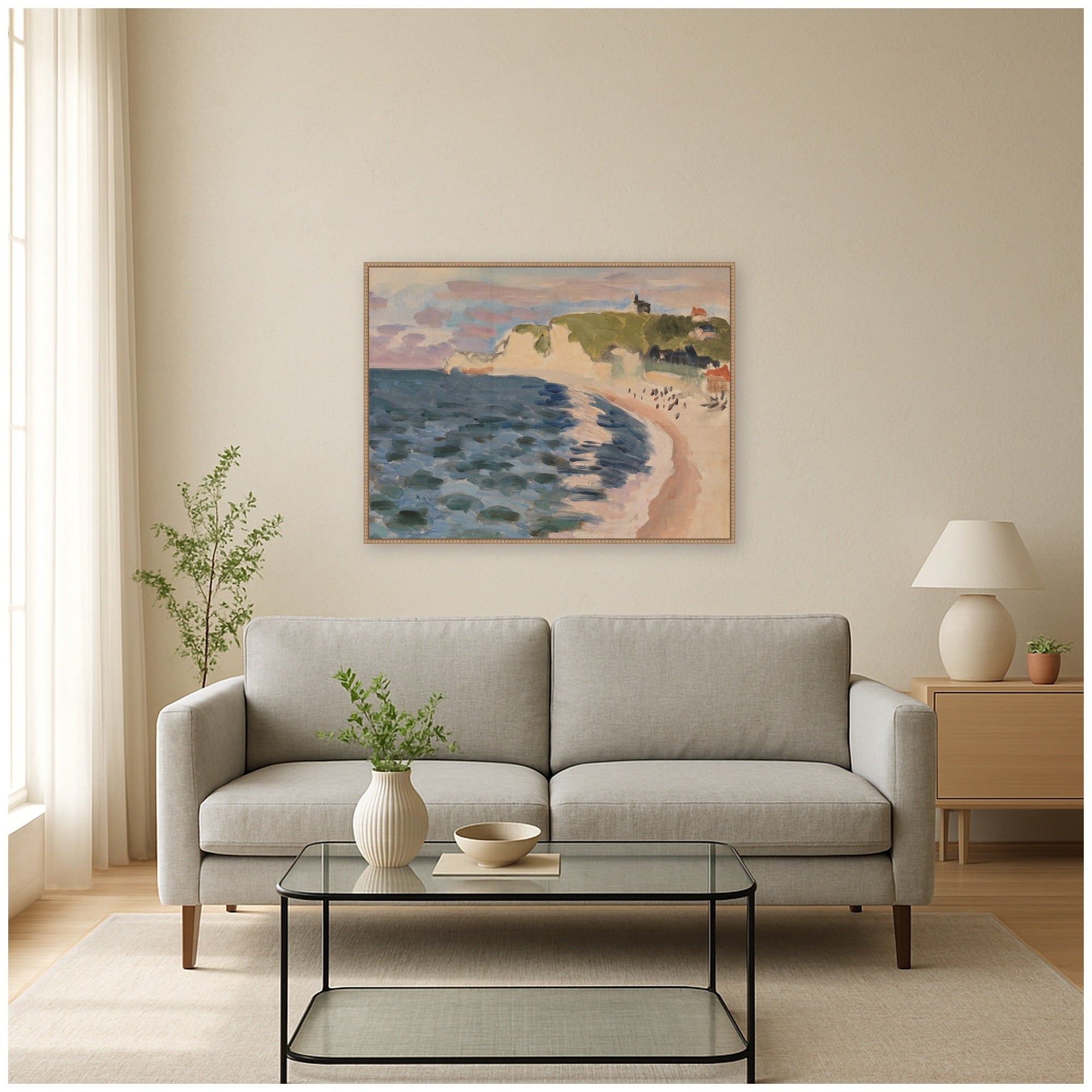 Framed Canvas Sylvie Beaded Rustic Natural 42x32 5