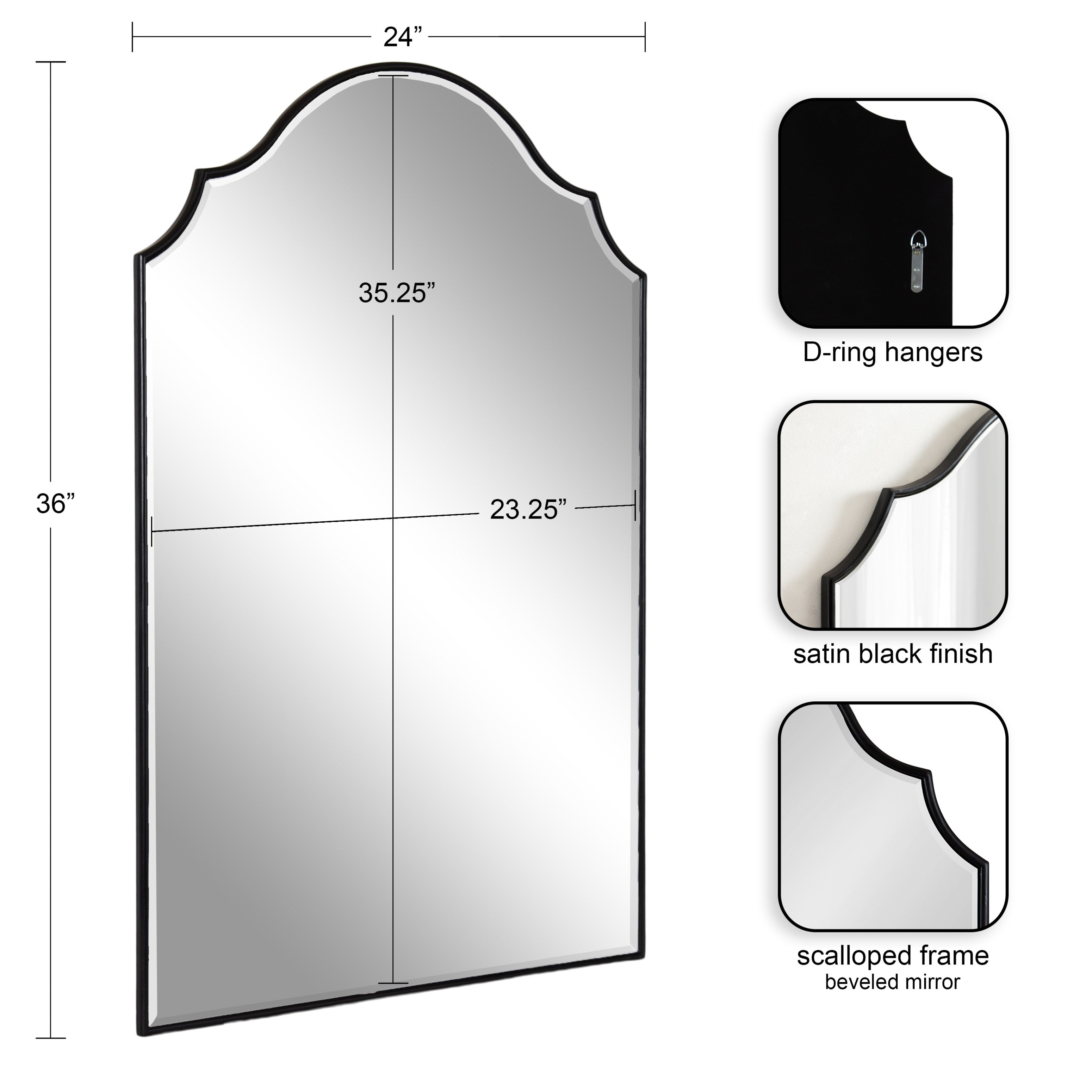 Arch Mirror Black 24x36 2
