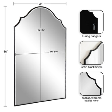 Arch Mirror Black 24x36 2