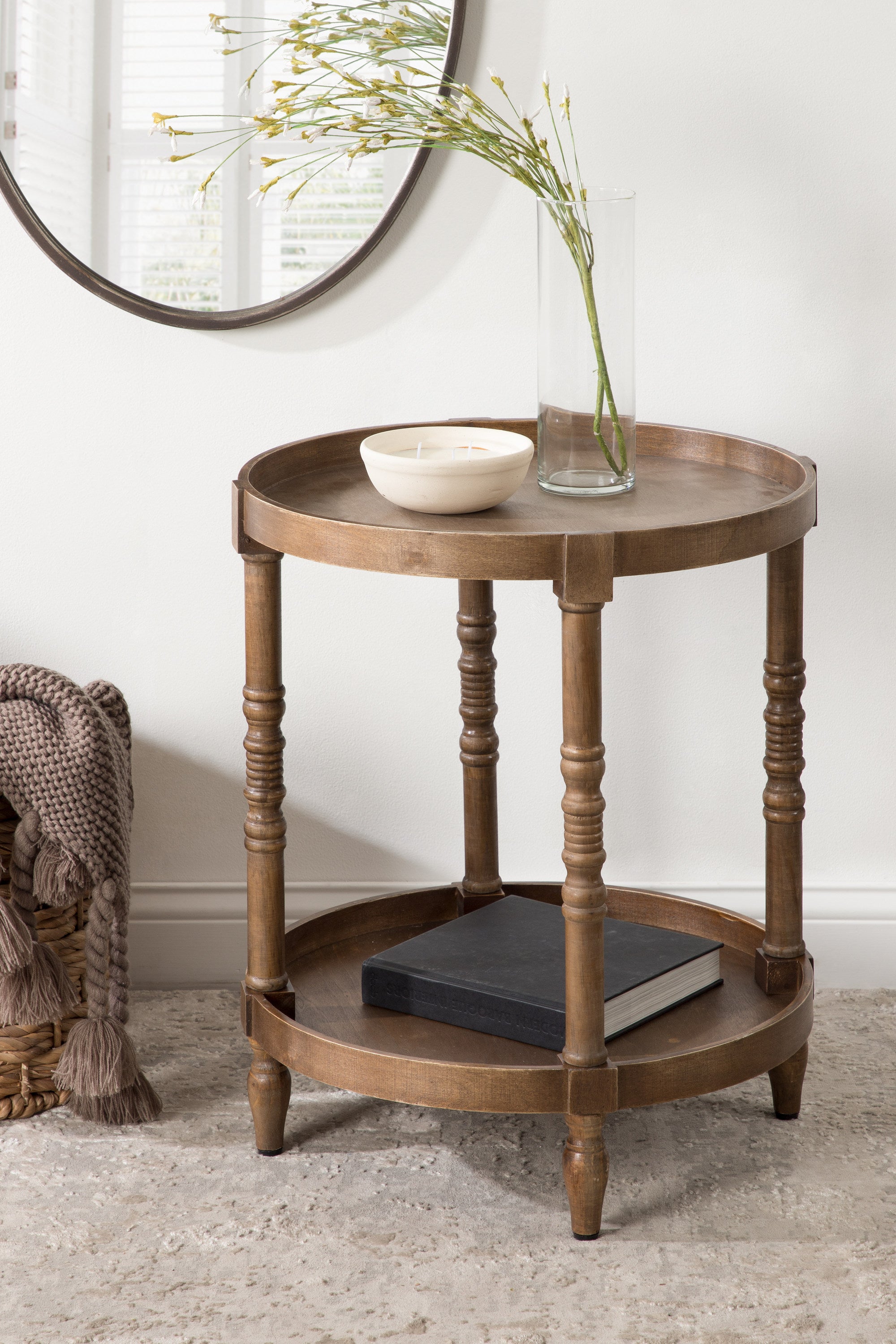 Side Table Rustic Brown 20x20x24 7