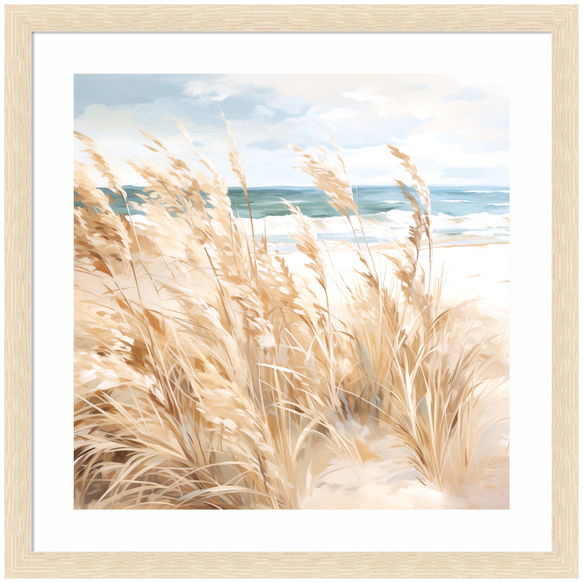 Framed Art 26x26 Woodgrain Stripe Blonde 1