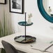 Tiered Tray Teal Black 12x12x15 7