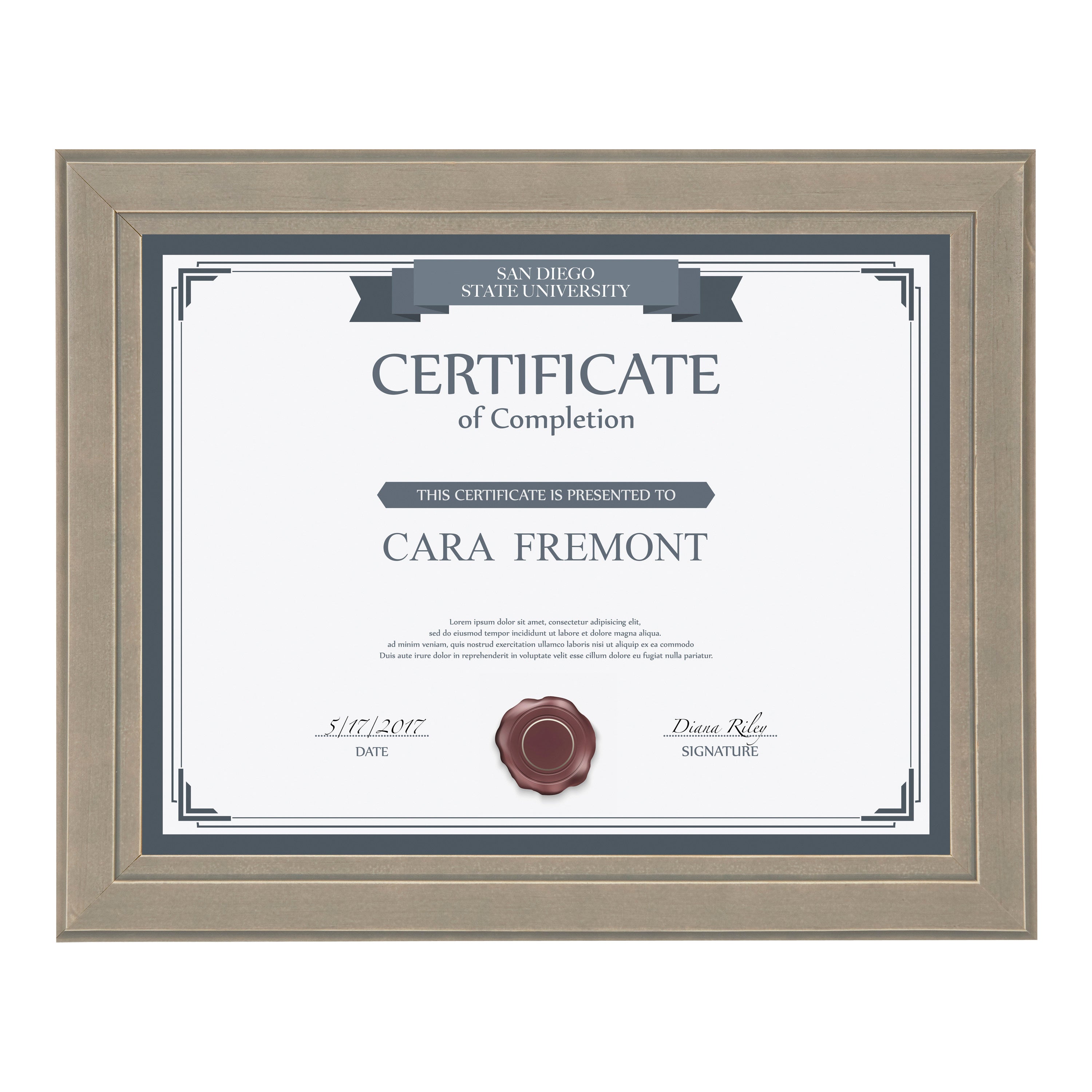 Document Frame Distressed Gray 8.5x11 2