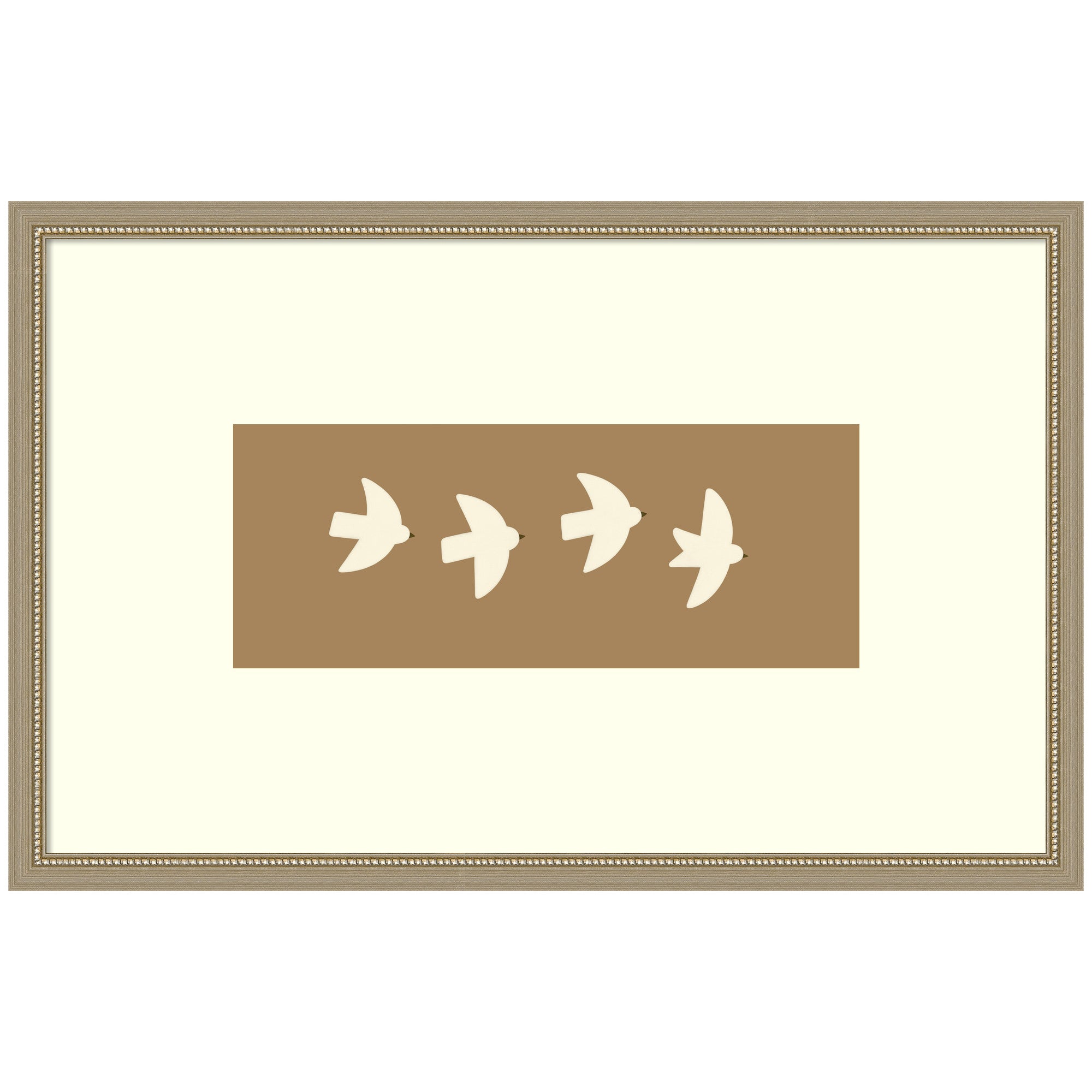 Minimalist Birds Panel 2 Brown by Laura Moss Framed Wall Art Print