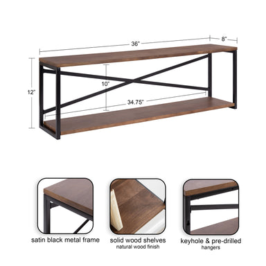 Accent Shelf Brown Black 36x12x8 2