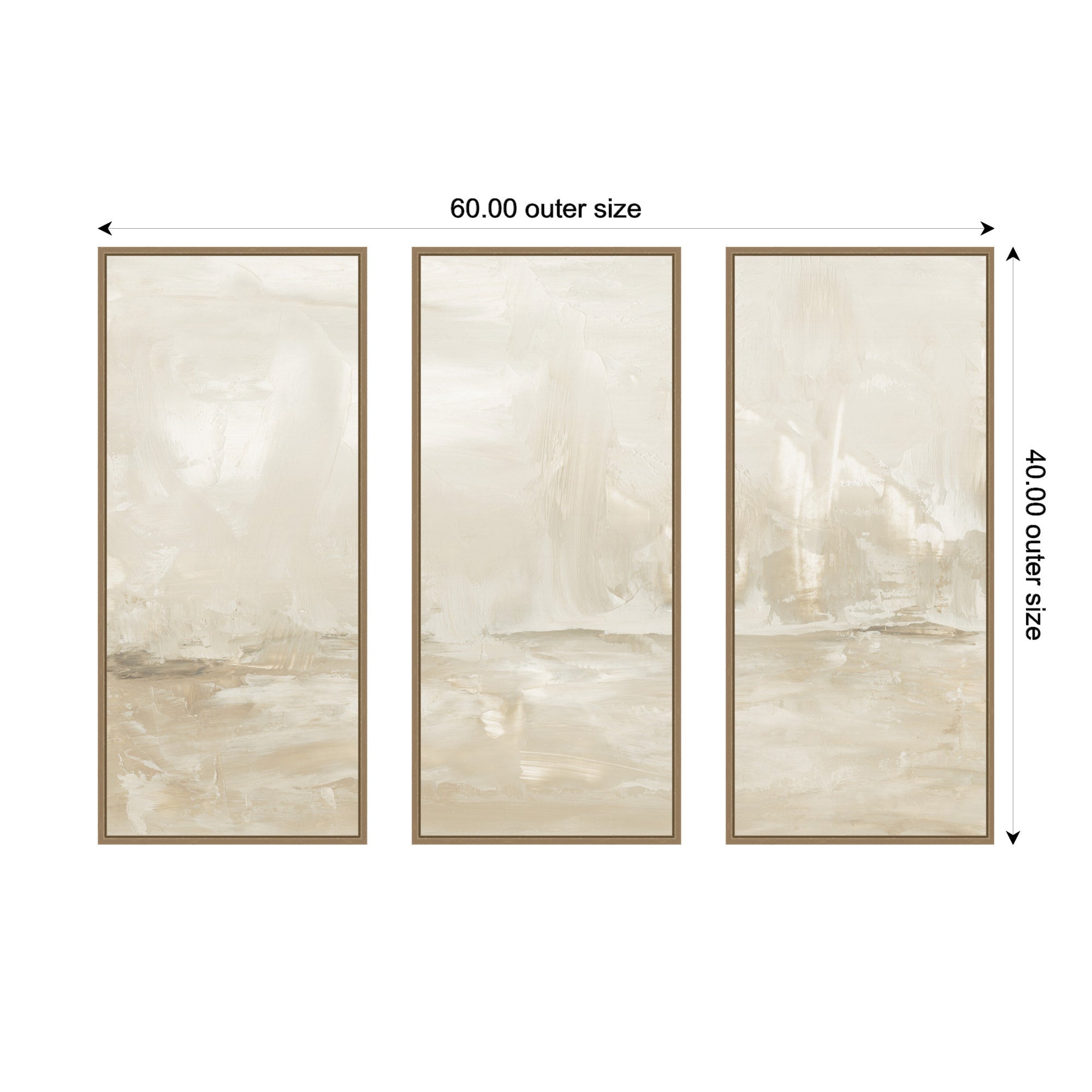Art Set 3 Piece Set 18x40 Sylvie Dark Gold 2