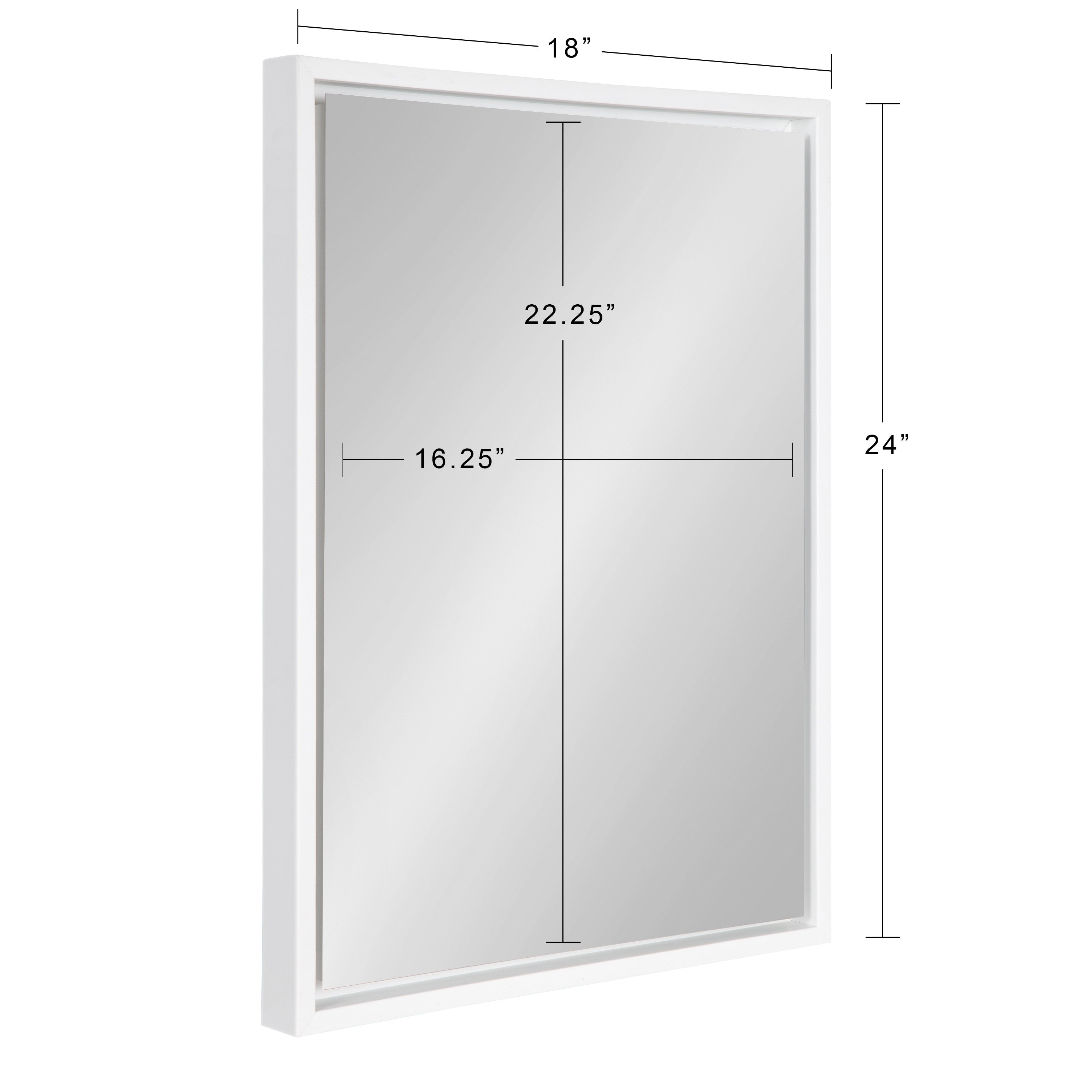 Rectangle Mirror White 18x24 5