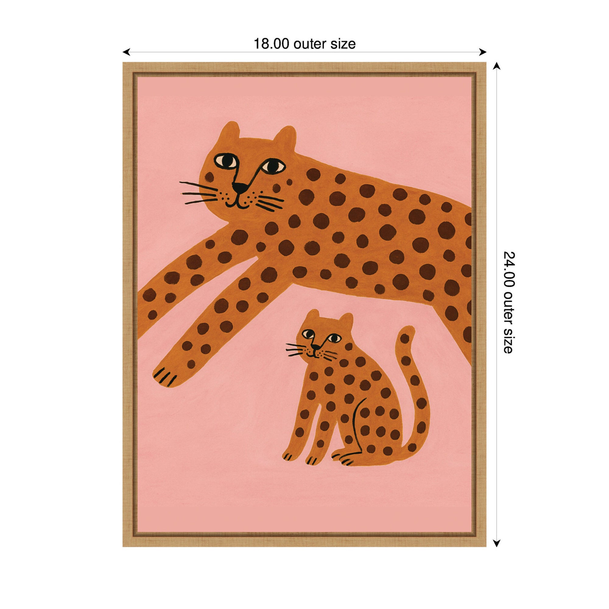 Leopards Pink by Laura Moss Framed Canvas Wall Art Print