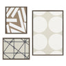 Sylvie Elevated Modern Neutral Dots, Neutral Pattern No 2 and Neutral Stained Glass Framed Canvas by The Creative Bunch Studio