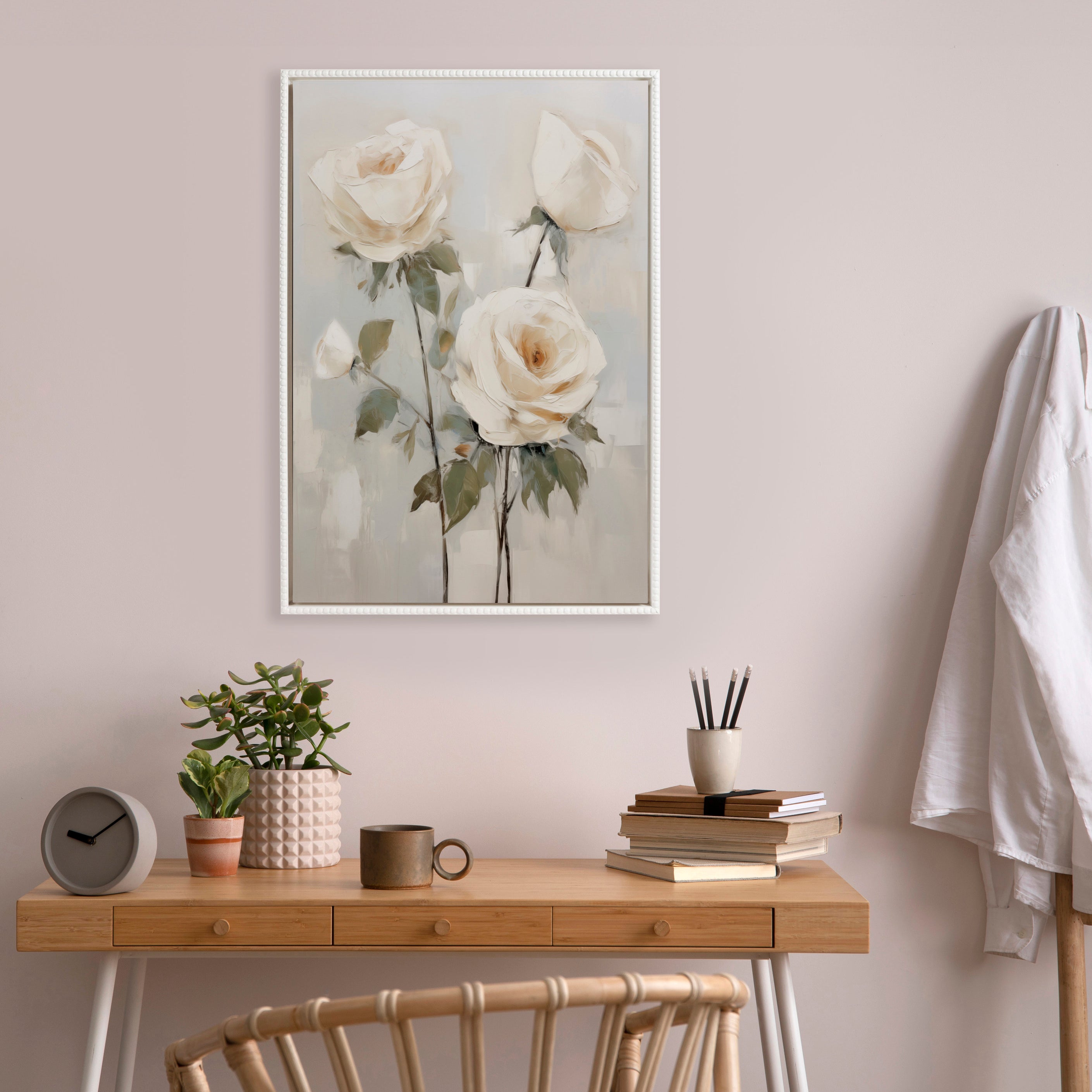Framed Canvas 23x33 Sylvie Beaded White 5