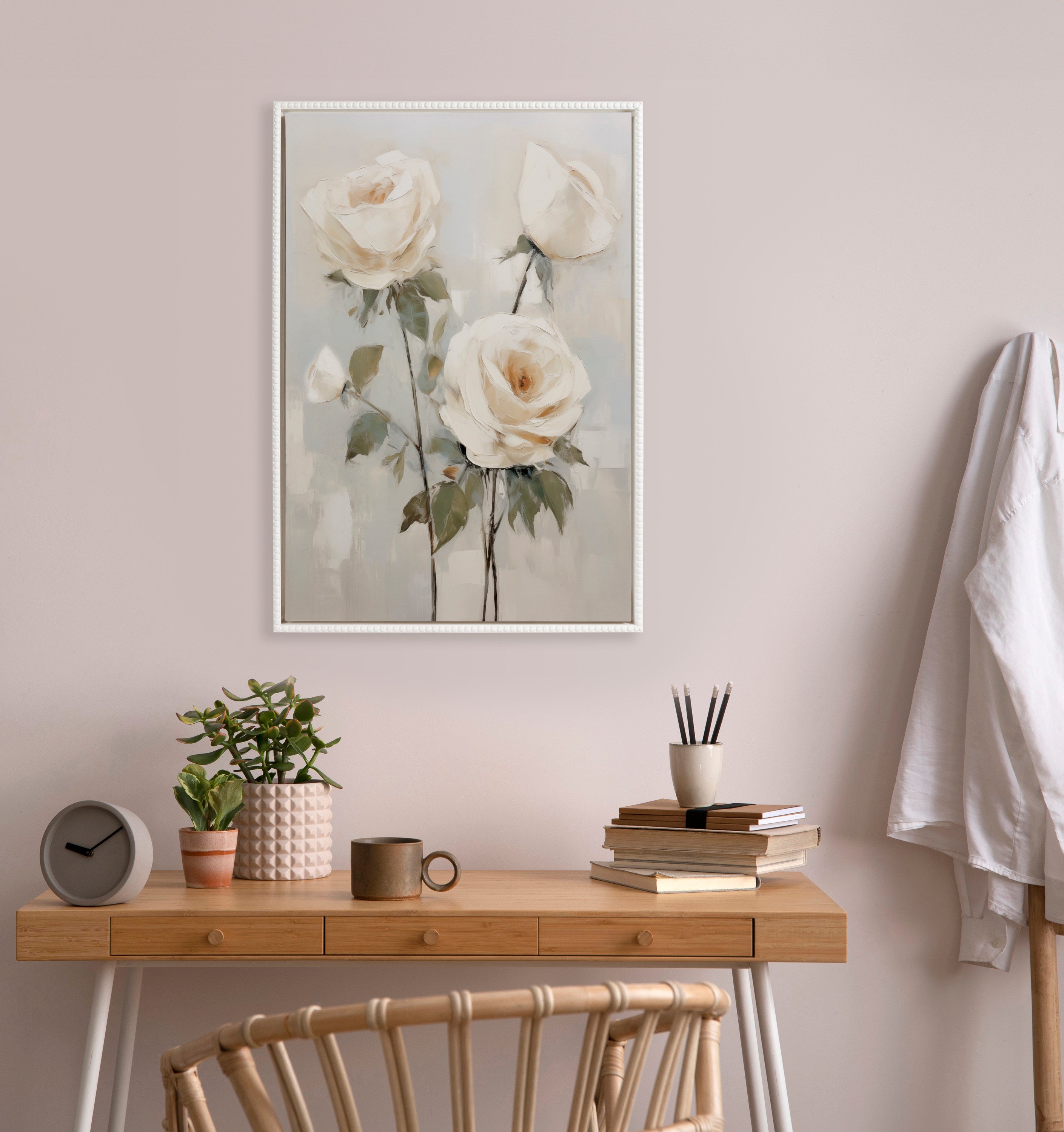 Framed Canvas 23x33 Sylvie Beaded White 5