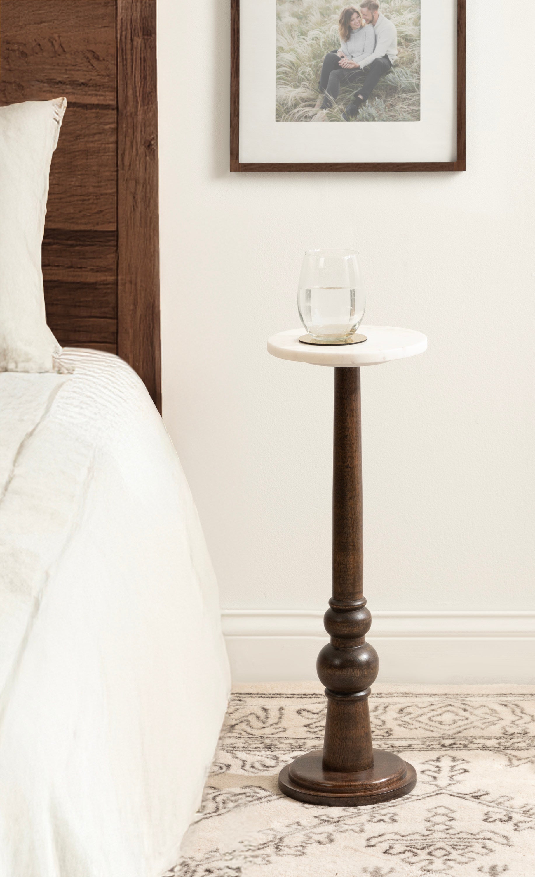 Side Table Brown White 8x8x23 7