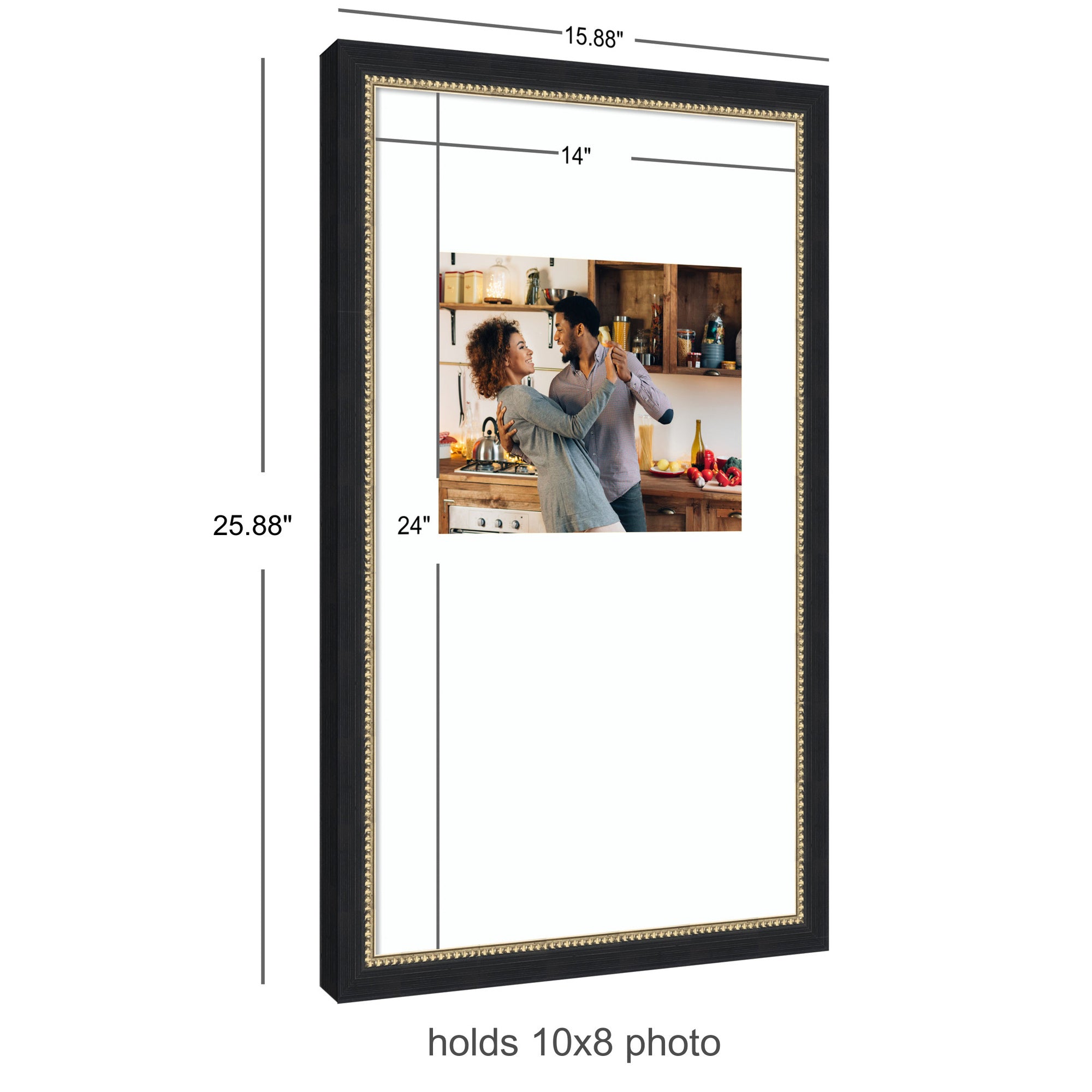 Wall Frame Belmont Black 14x24 matted to 8x10 2