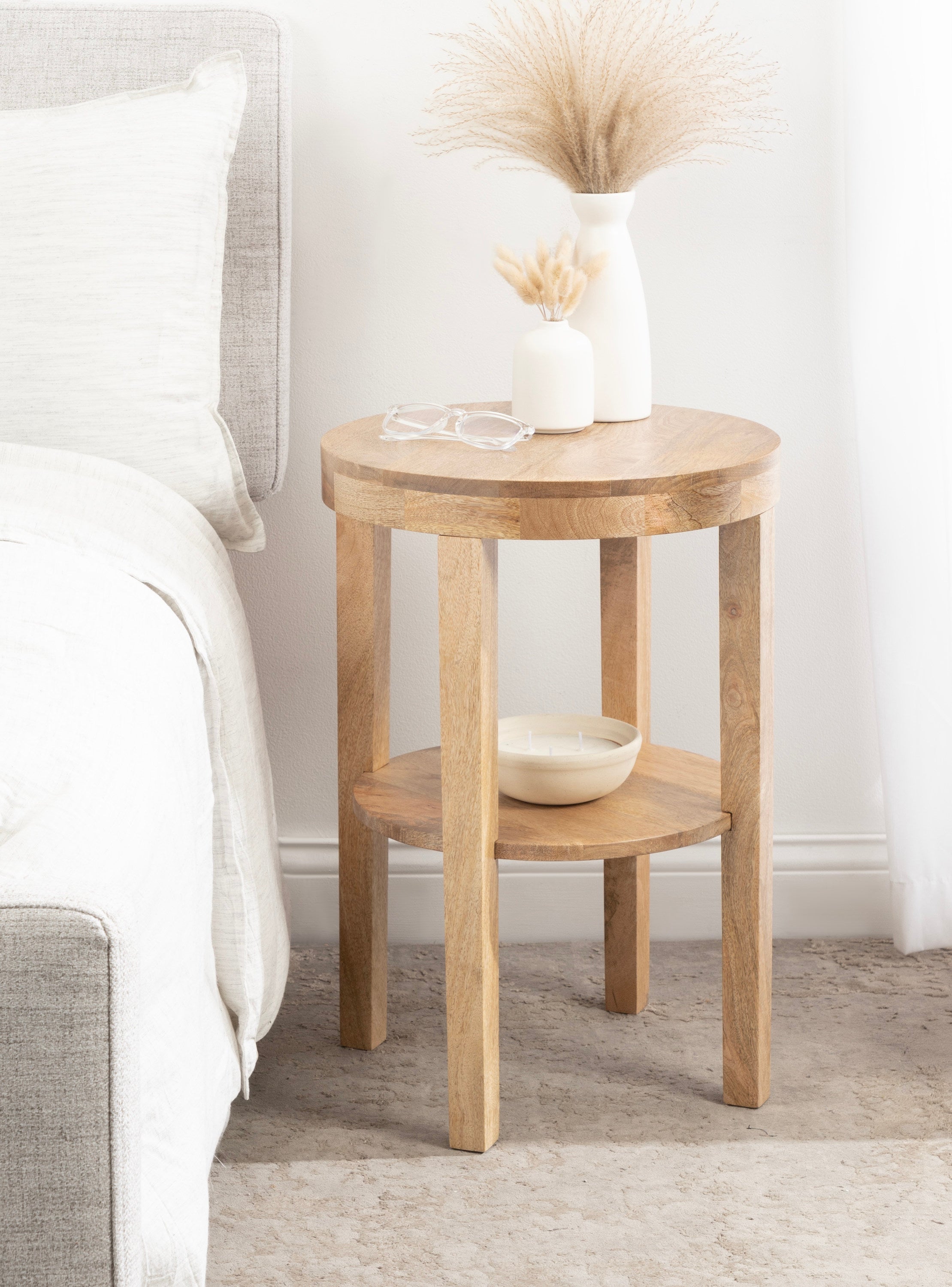 Side Table Natural 16x16x24 8