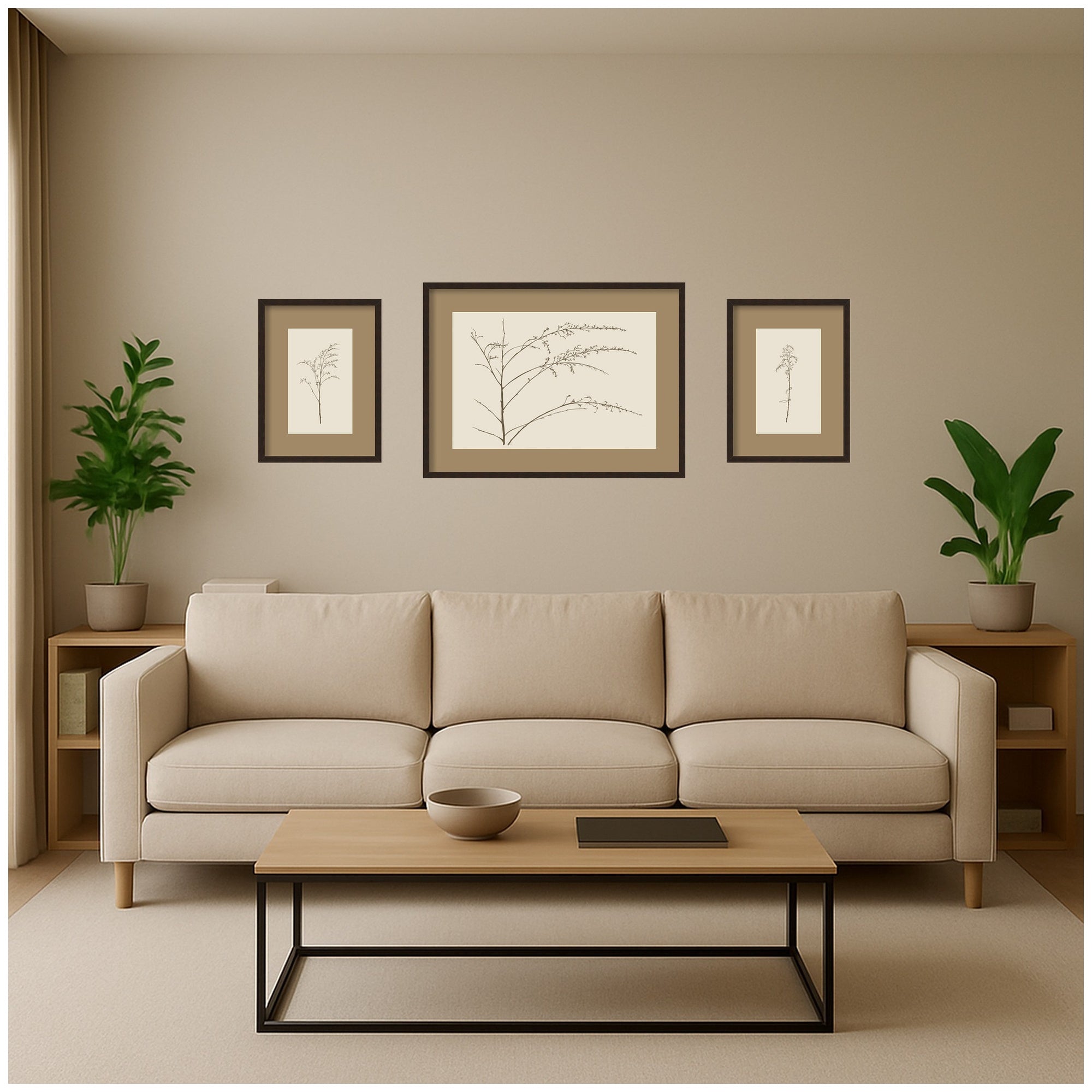 Framed Art Set 3 Piece Set 15x20/24x32 Carlisle Espresso Narrow 6