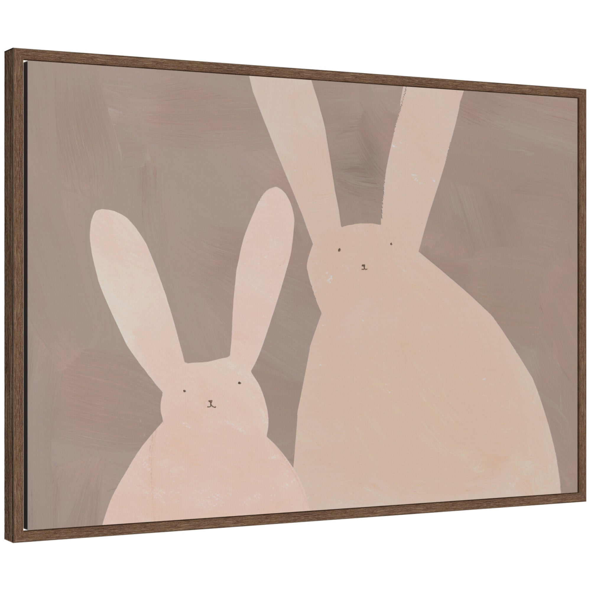Bunny Mama and Baby II by Alicia Abla Framed Canvas Wall Art Print