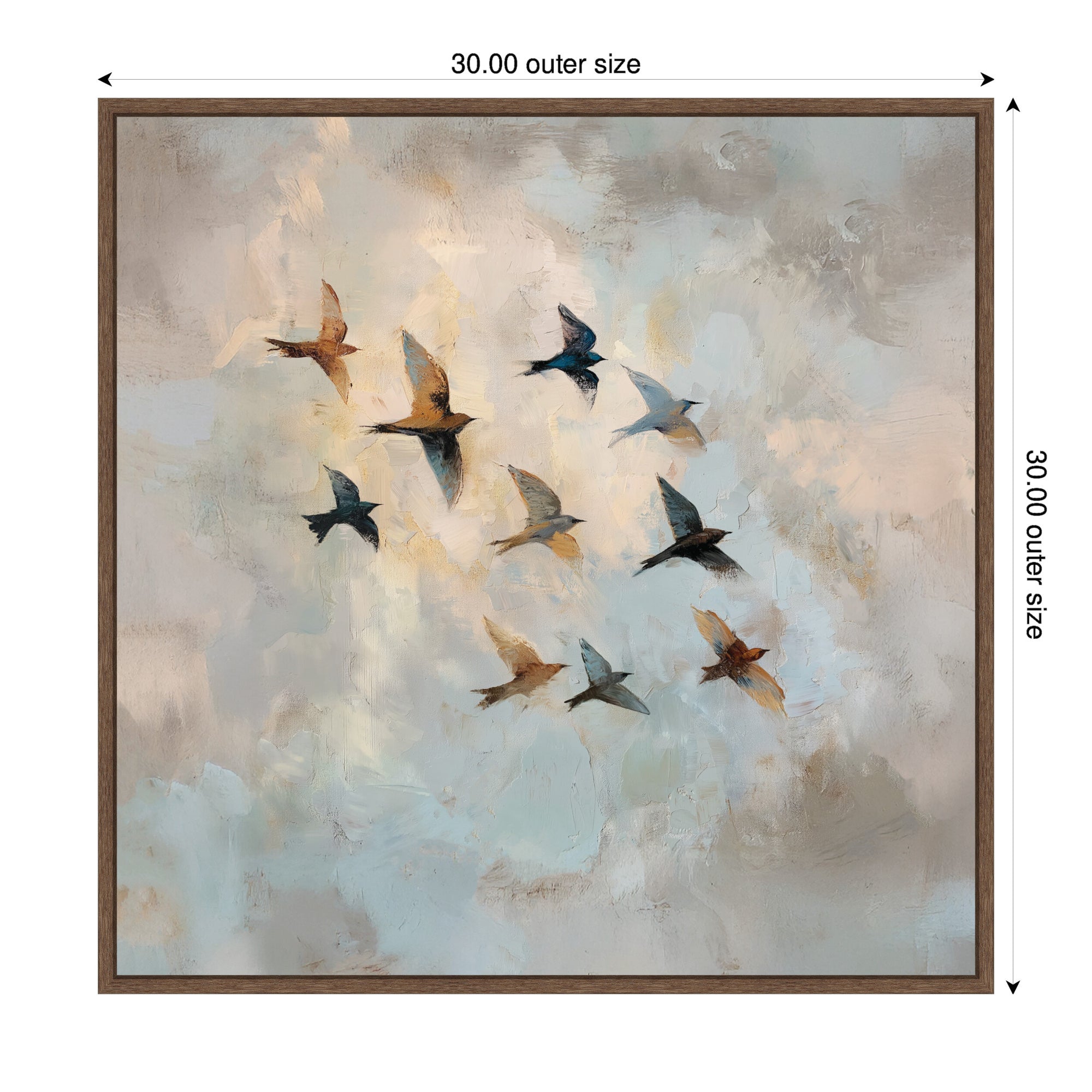 Framed Canvas 30x30 Sylvie Walnut 2