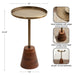 Side Table Gold Walnut Brown 14x14x24 2