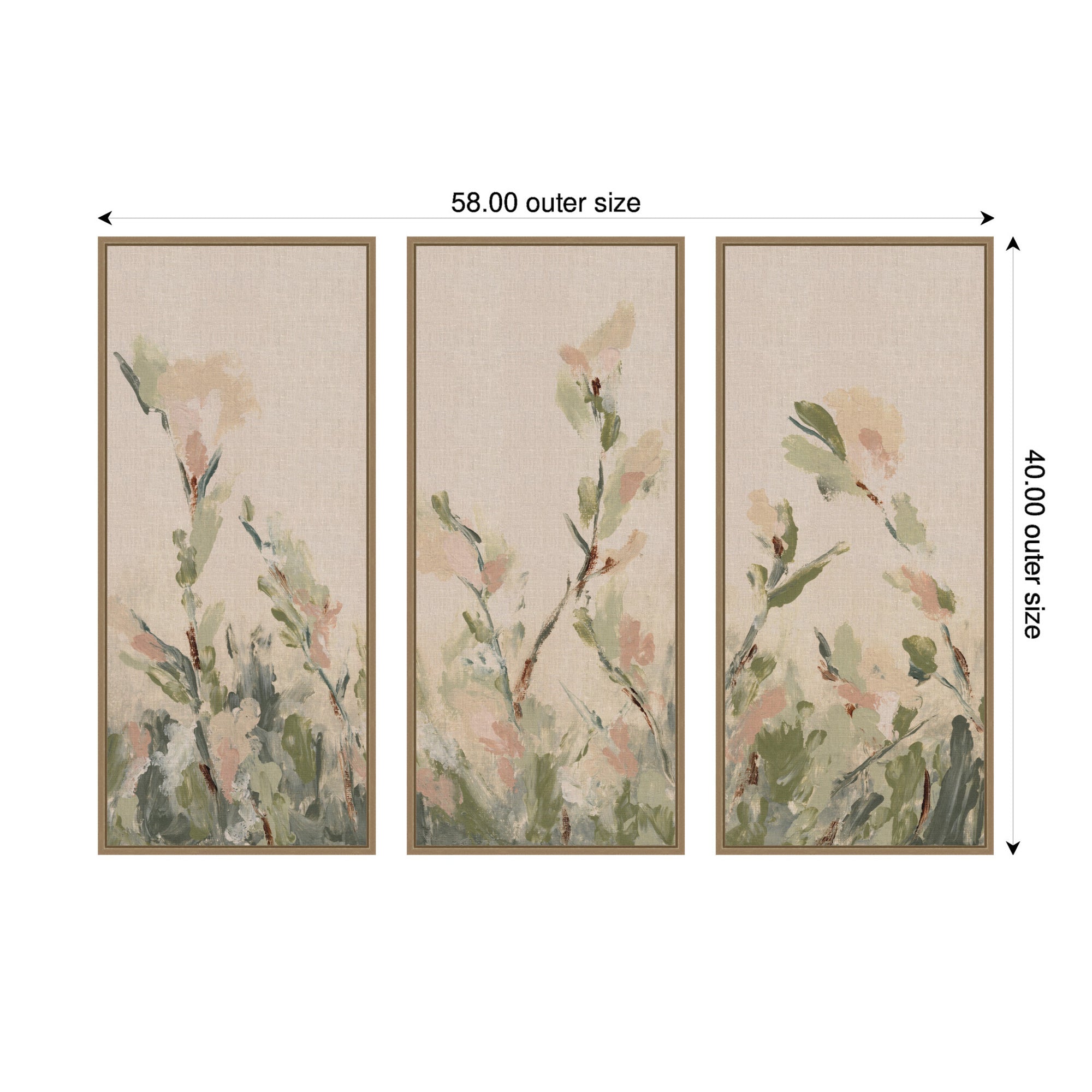 Art Set Sylvie Dark Gold 3 Piece Set 18x40 2