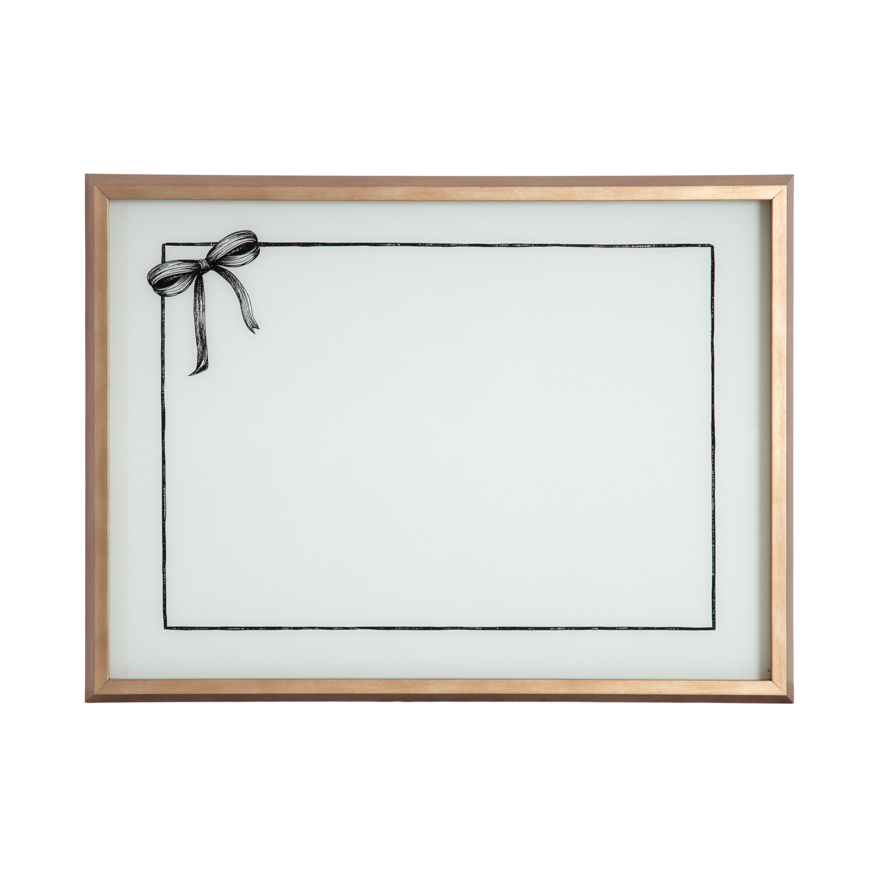Coquette Black Bow Frame Horizontal by The Creative Bunch Studio Framed Glass Dry Erase Wall Art White Board