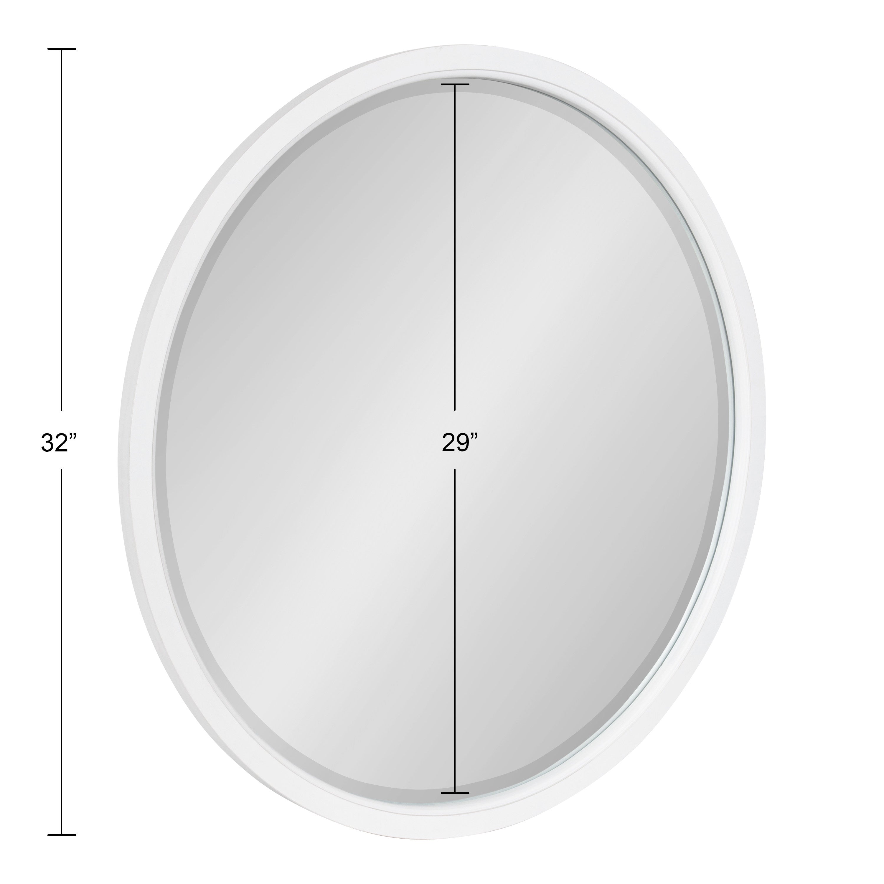 Round Mirror White 32" Diameter 5