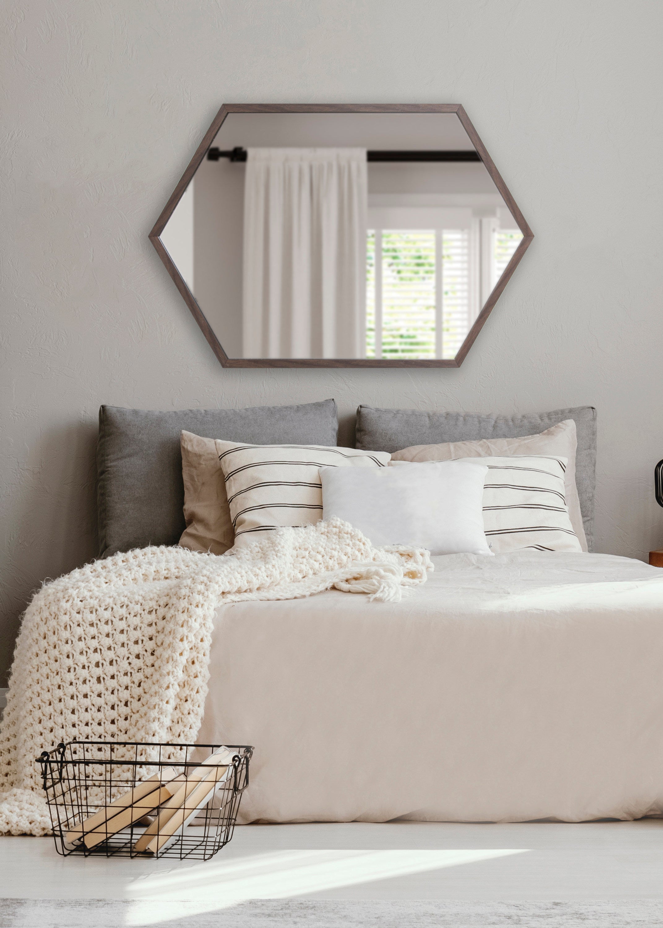 Laverty Framed Hexagon Wall Mirror