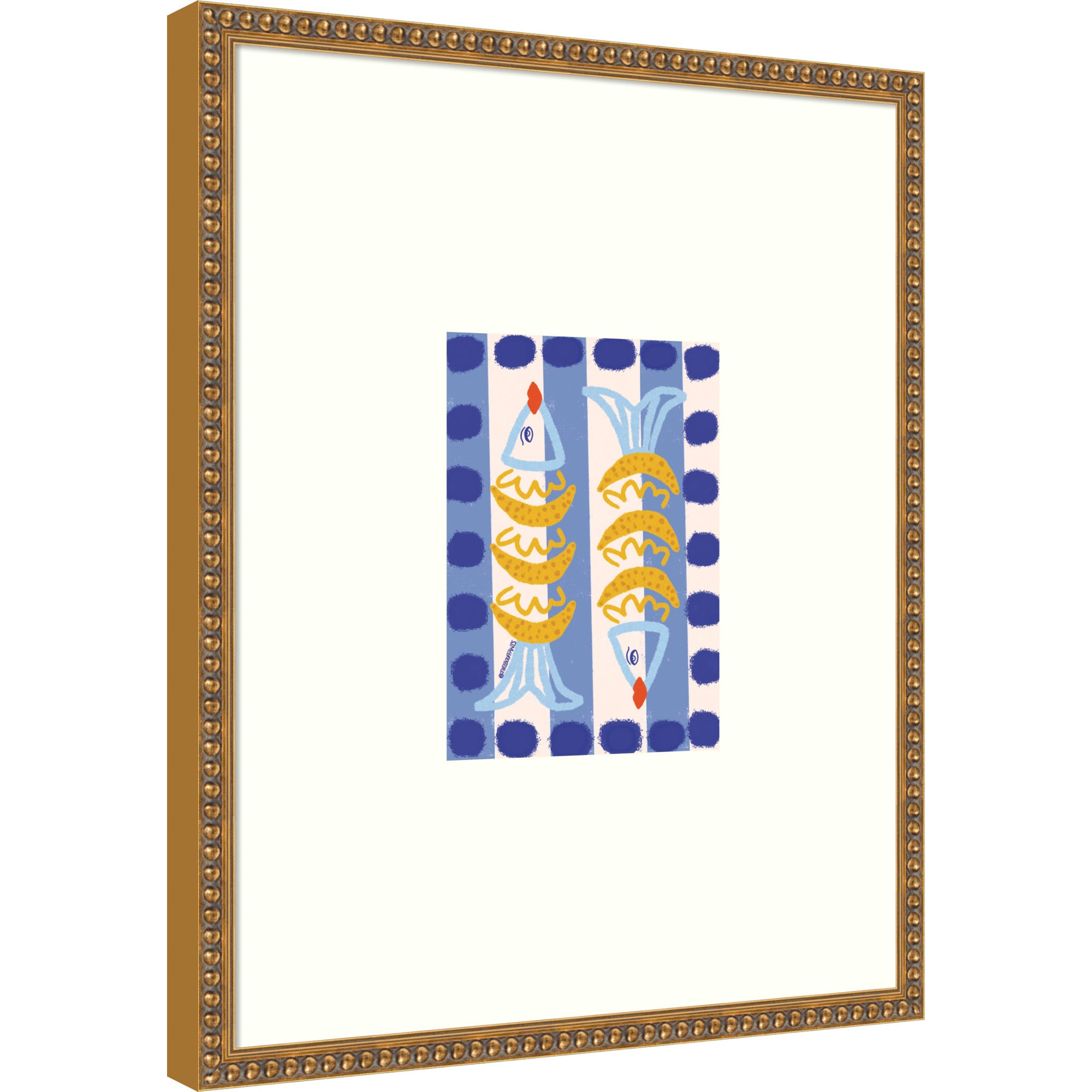 Framed Art 17 x 21 Bradford Bead Gold 1