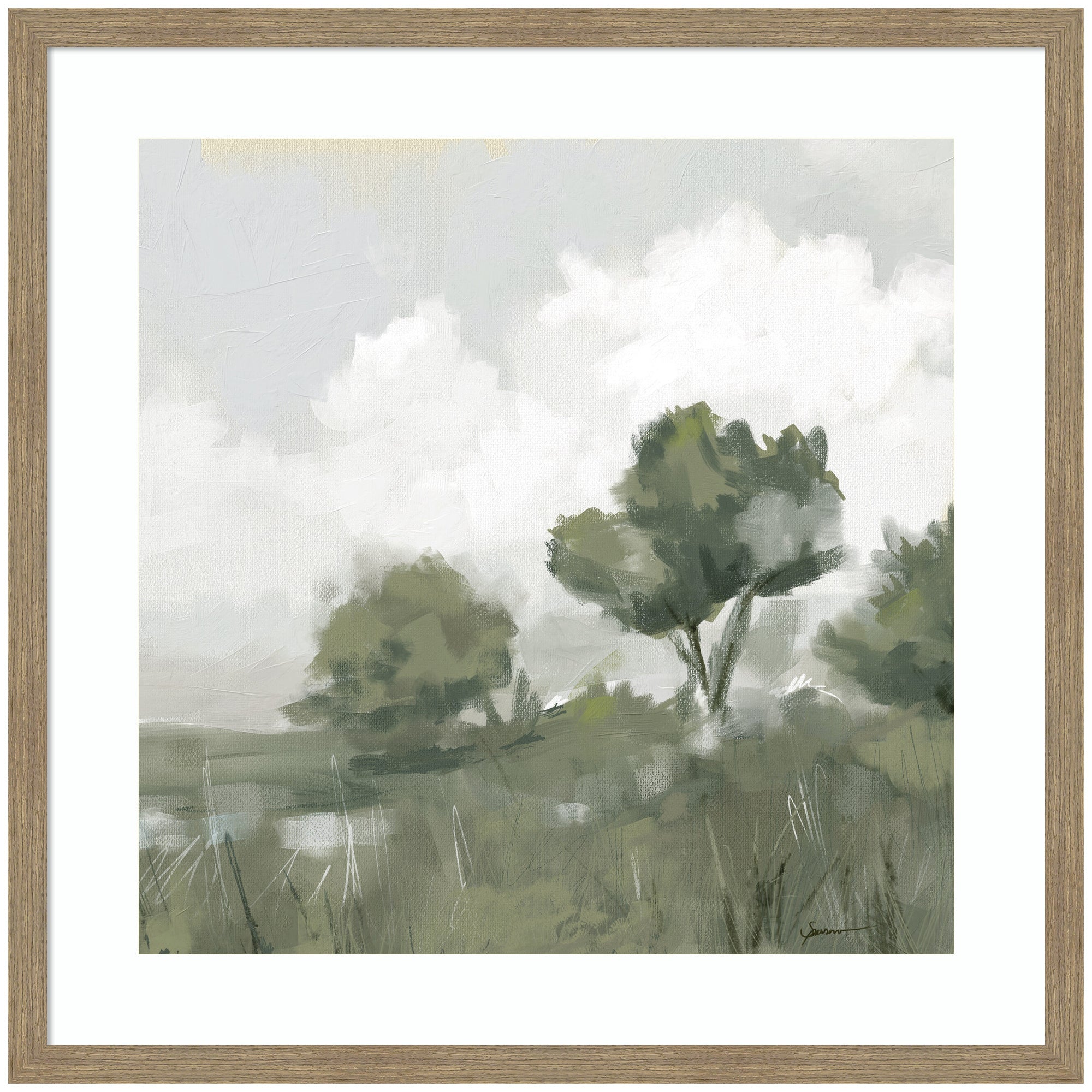 Shades of Olive No. 2 by Mary Sparrow Framed Wall Art Print