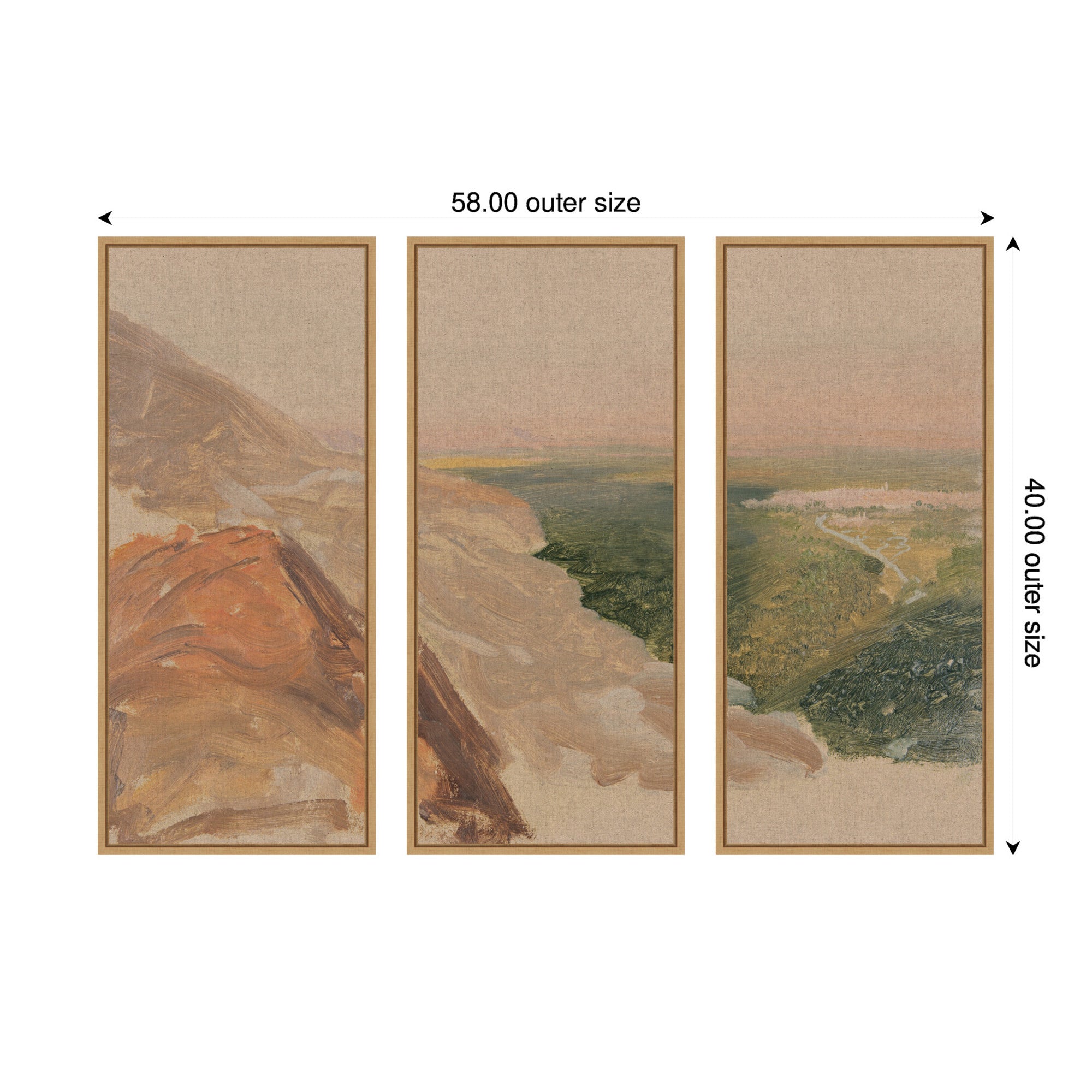 Art Set 3 Piece Set 18x40 Sylvie Natural 2