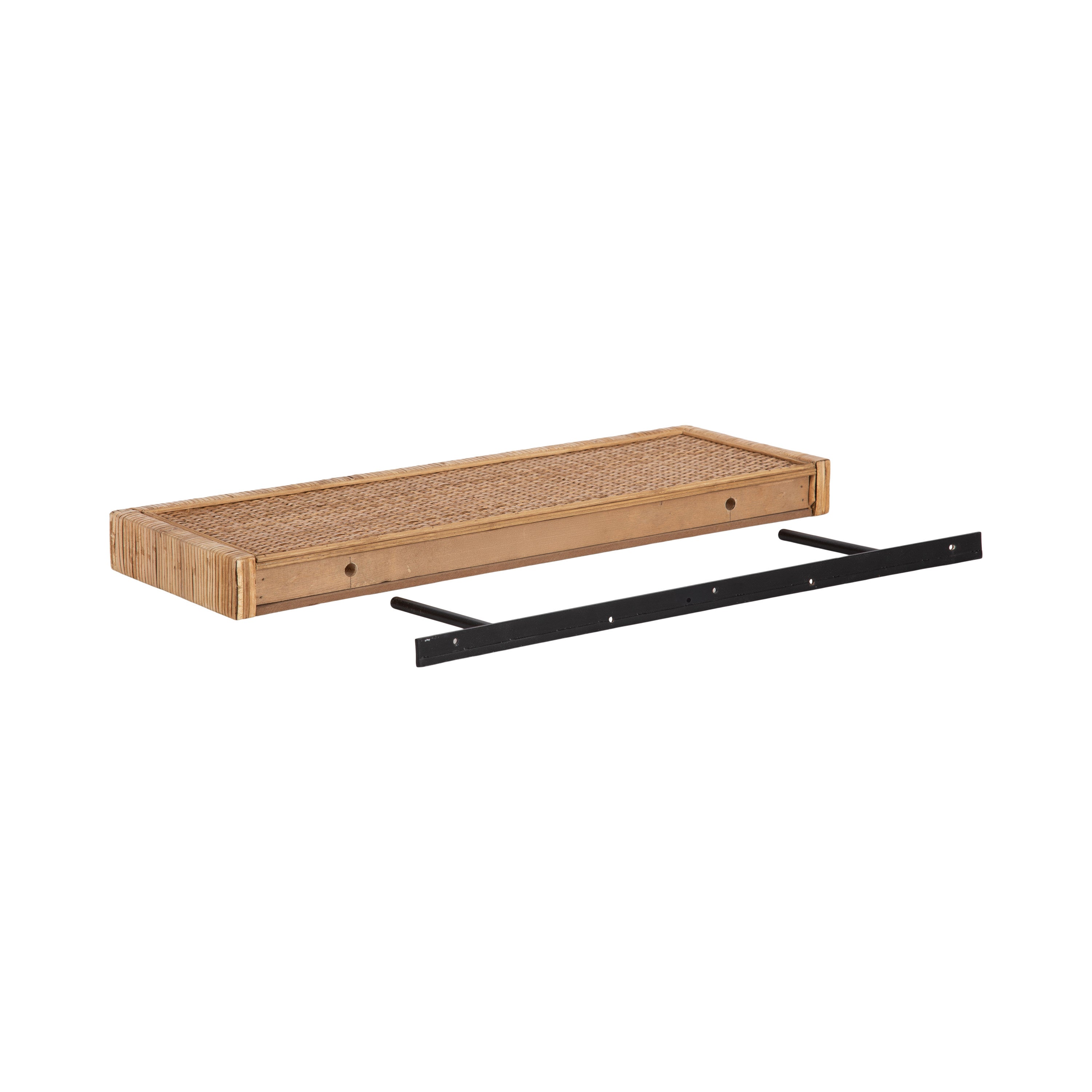 Rahmati 2pc Rattan Floating Shelves