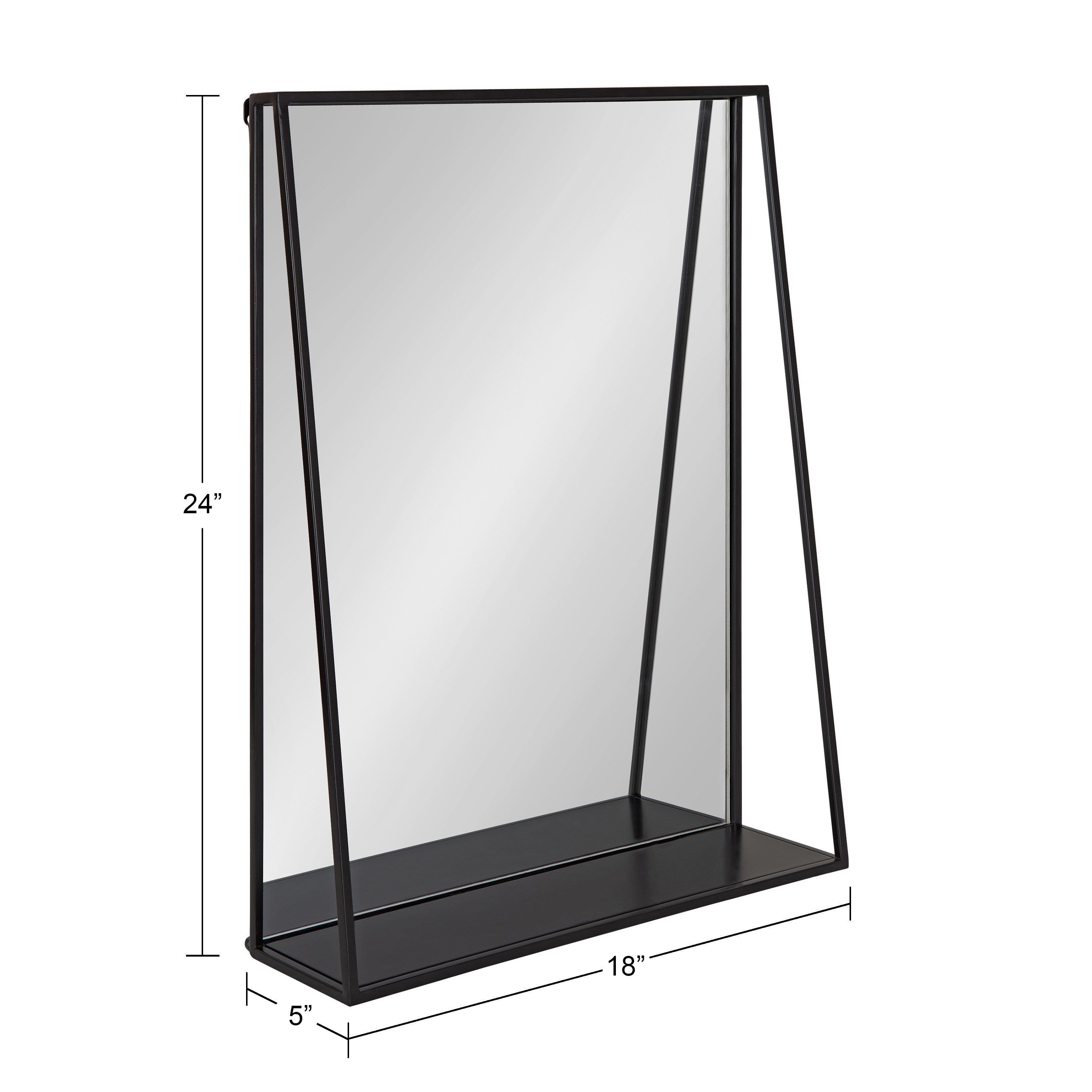 Lintz Metal Framed Mirror with Shelf