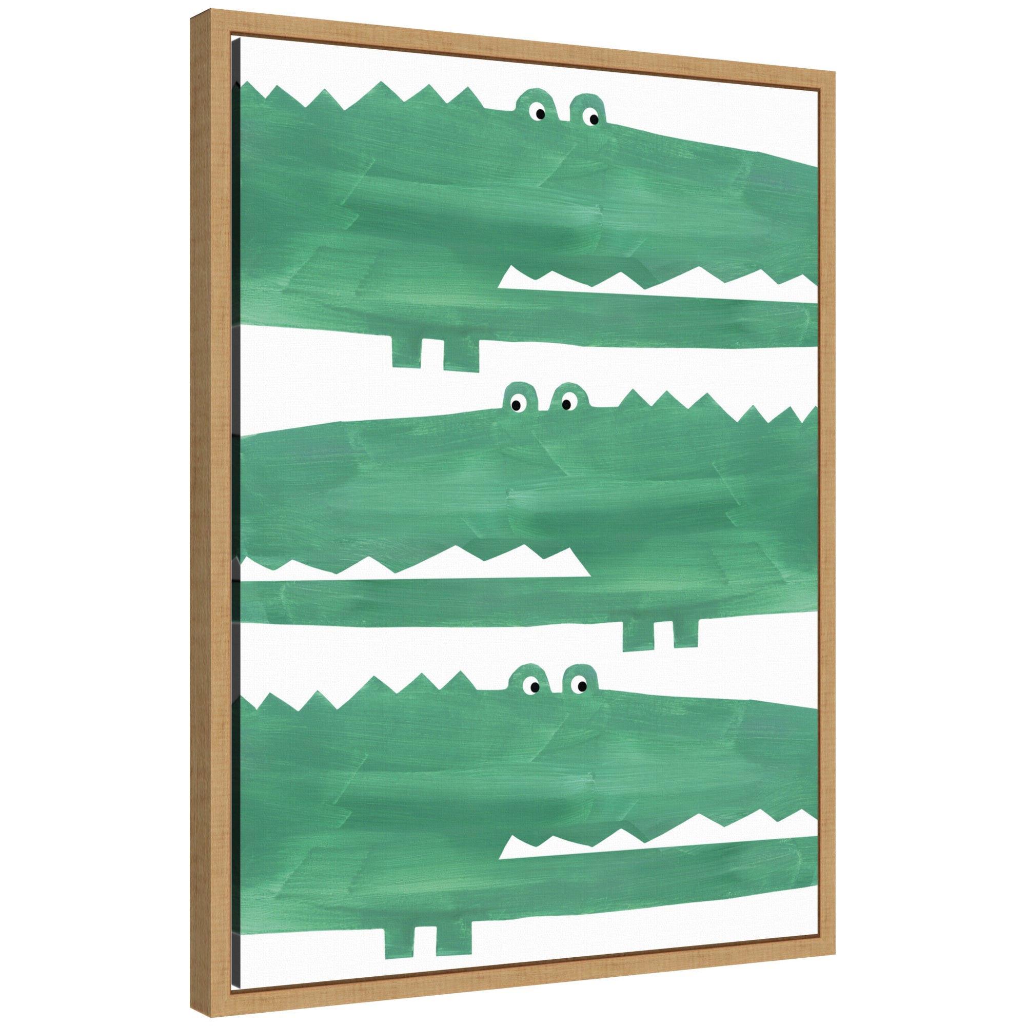 Chomp Chomp Crocodile by Alicia Abla Framed Canvas Wall Art Print