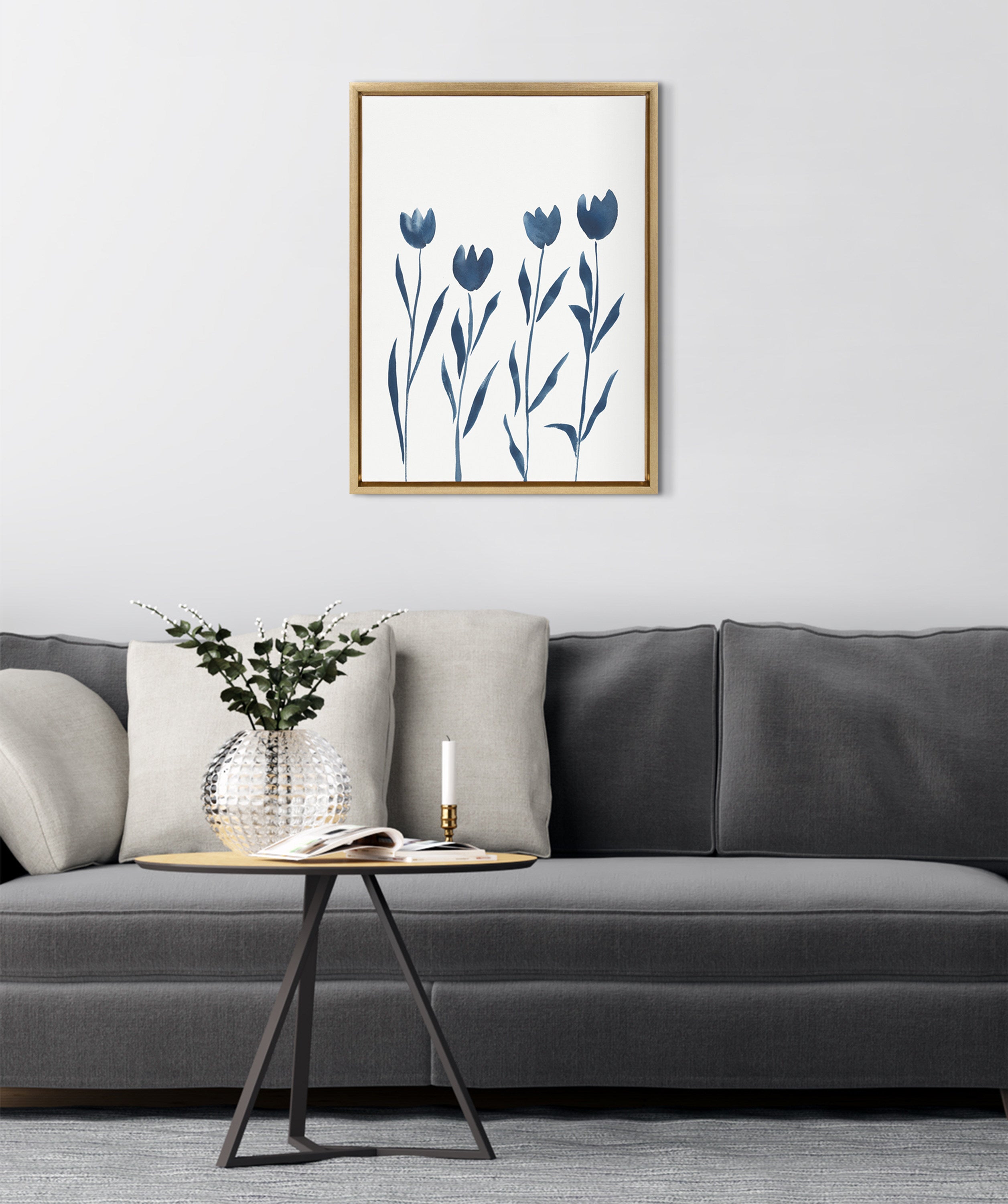 Framed Canvas Sylvie Dark Gold 18x24 7