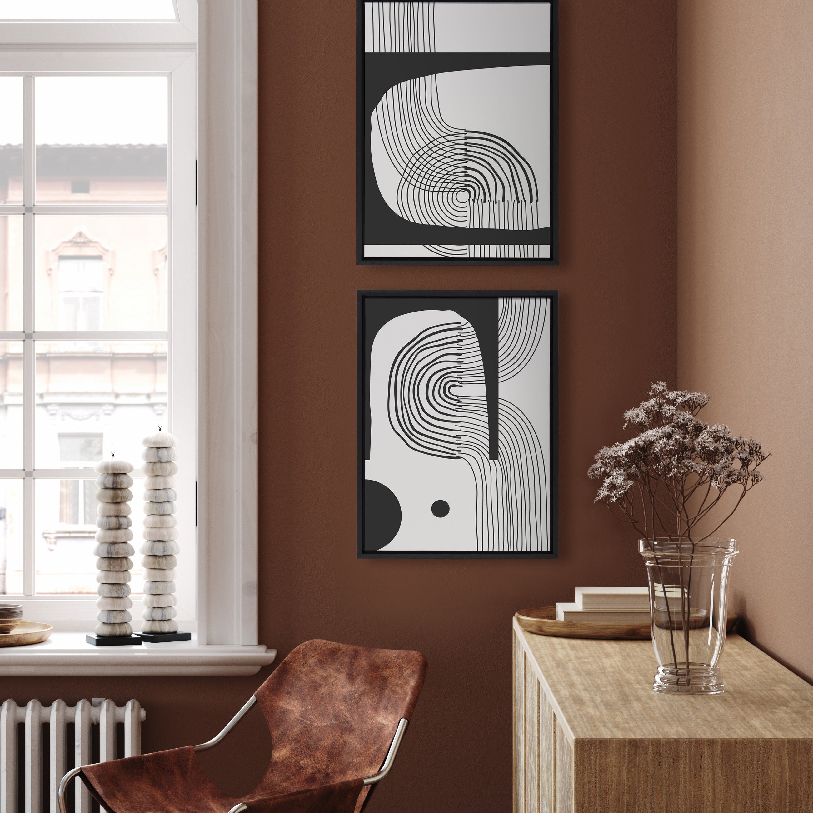 Art Set 2 Piece Set 18x24 Sylvie Black 6