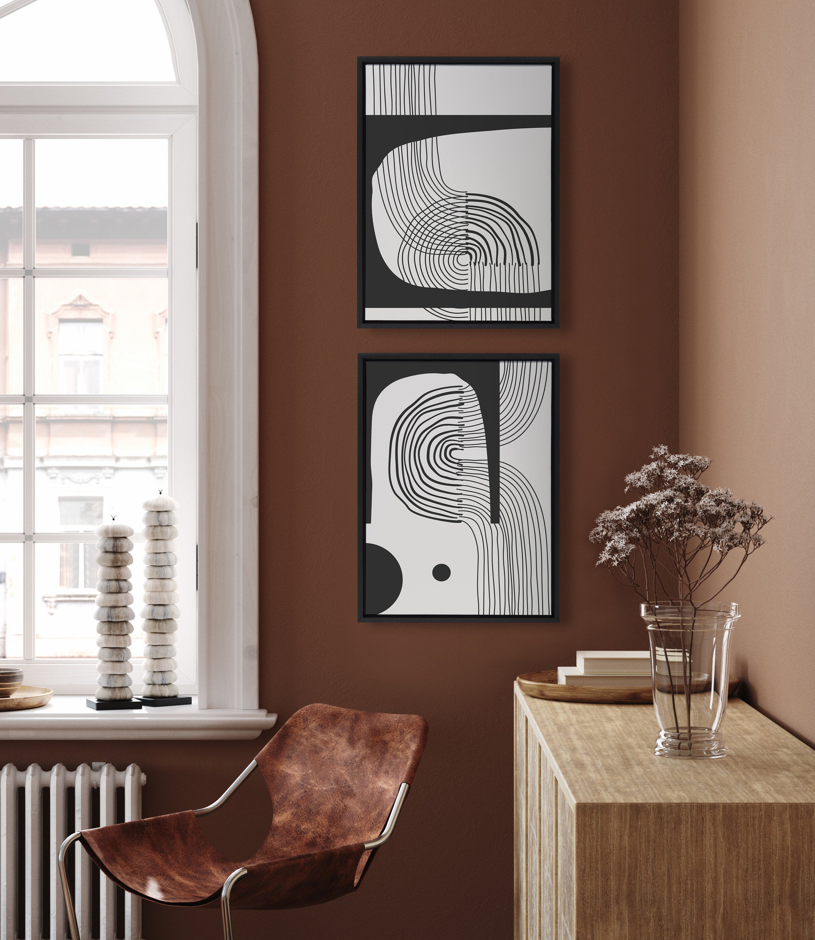 Art Set 2 Piece Set 18x24 Sylvie Black 6