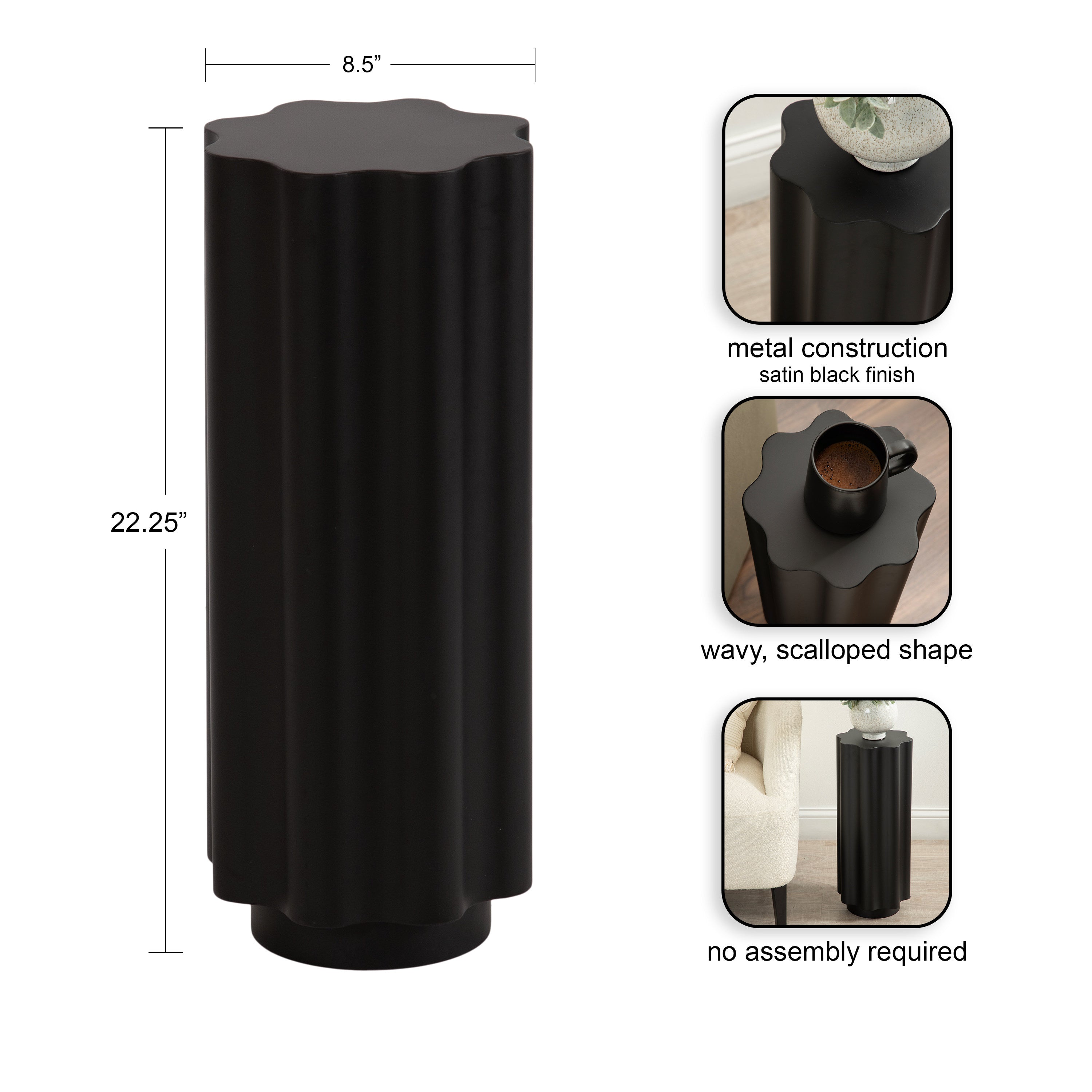 Drink Table Black 9x9x22 2
