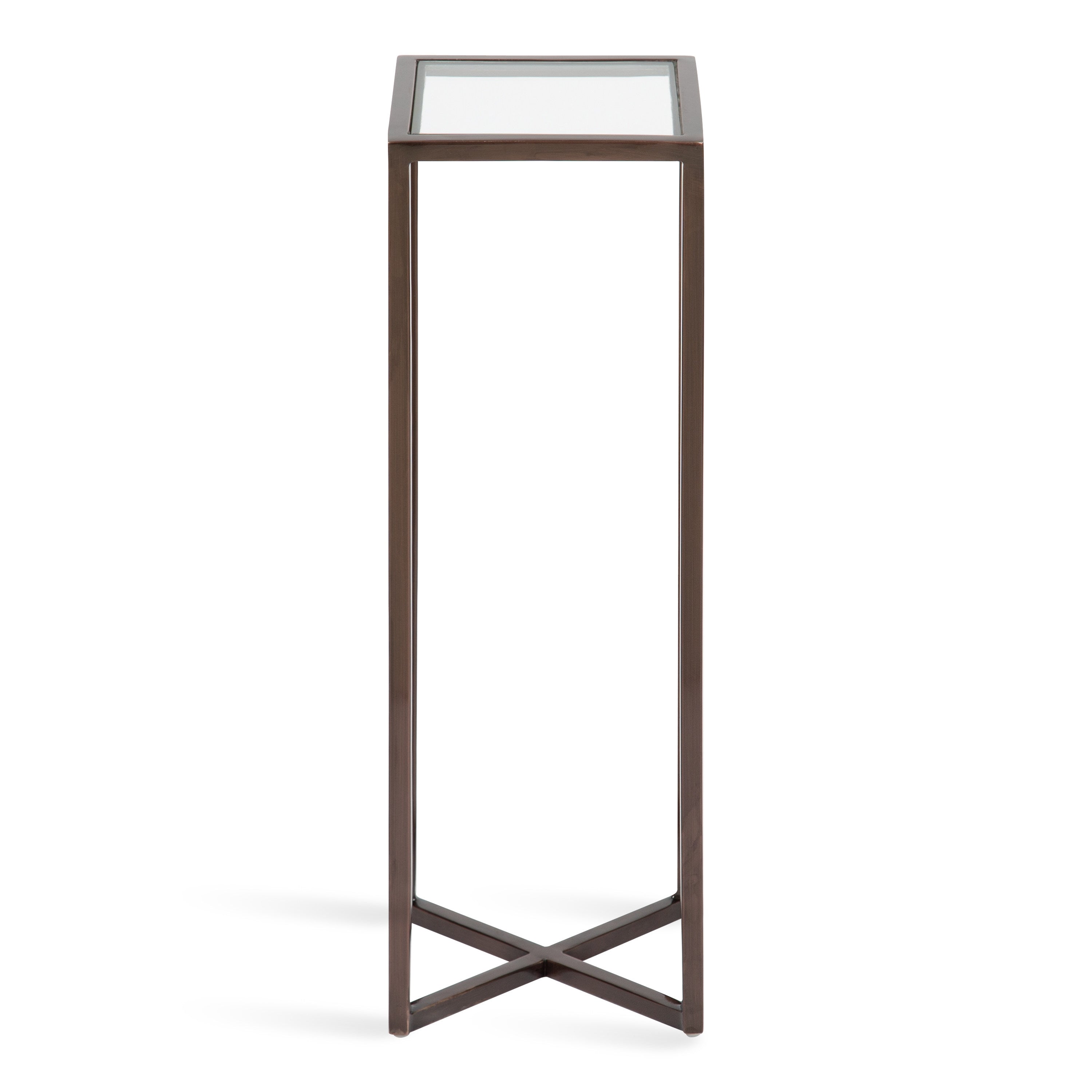 Side Table Clear Bronze 7x7x21 3