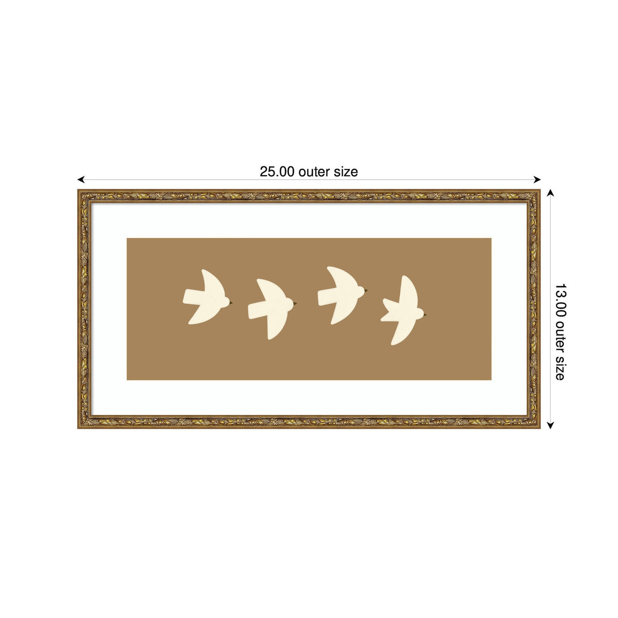 Minimalist Birds Panel 2 Brown by Laura Moss Framed Wall Art Print