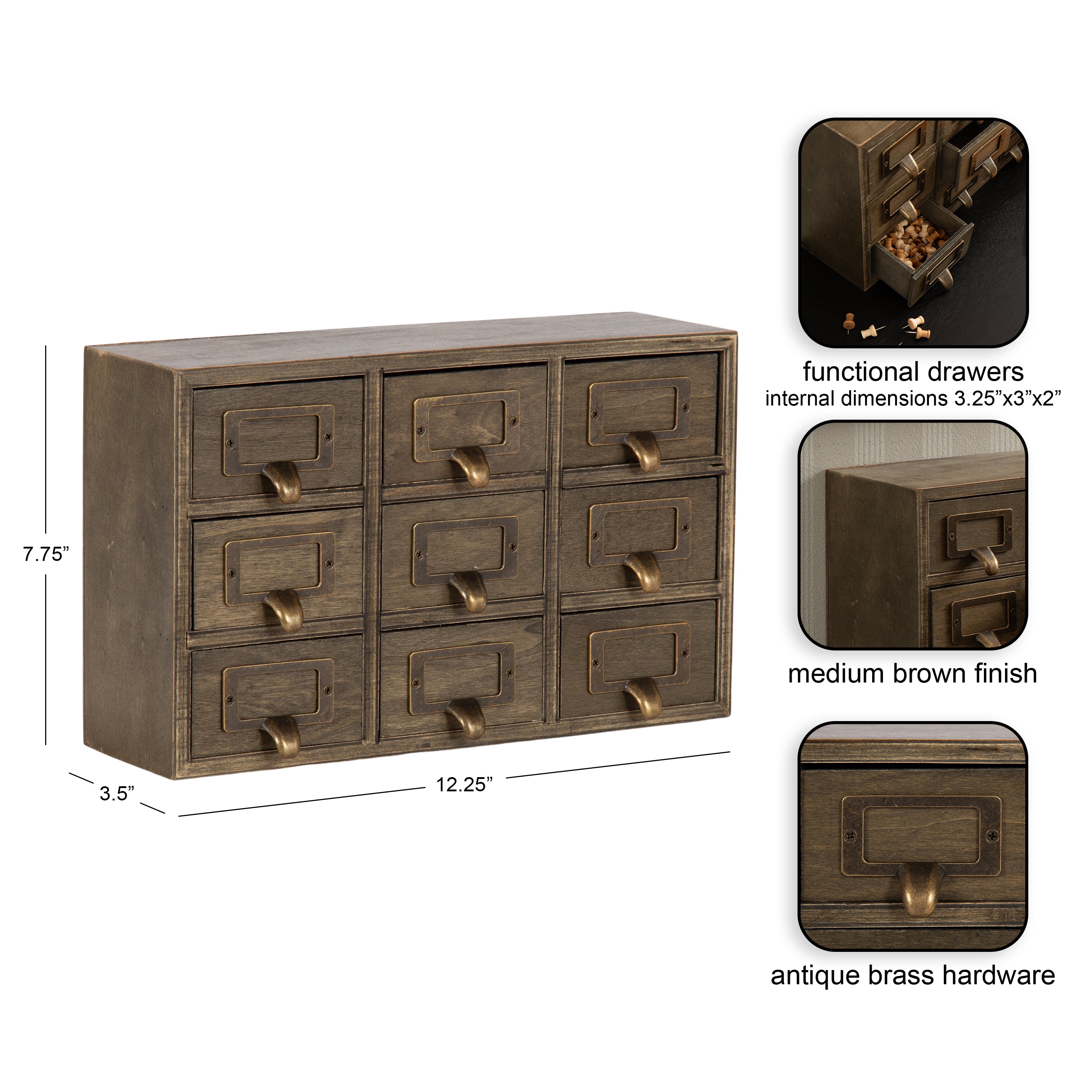 Drawers Rustic Brown 9 Drawers 2